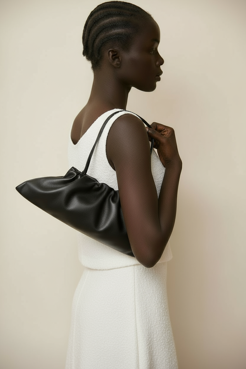 Mini Cloud Clutch in Smooth Black