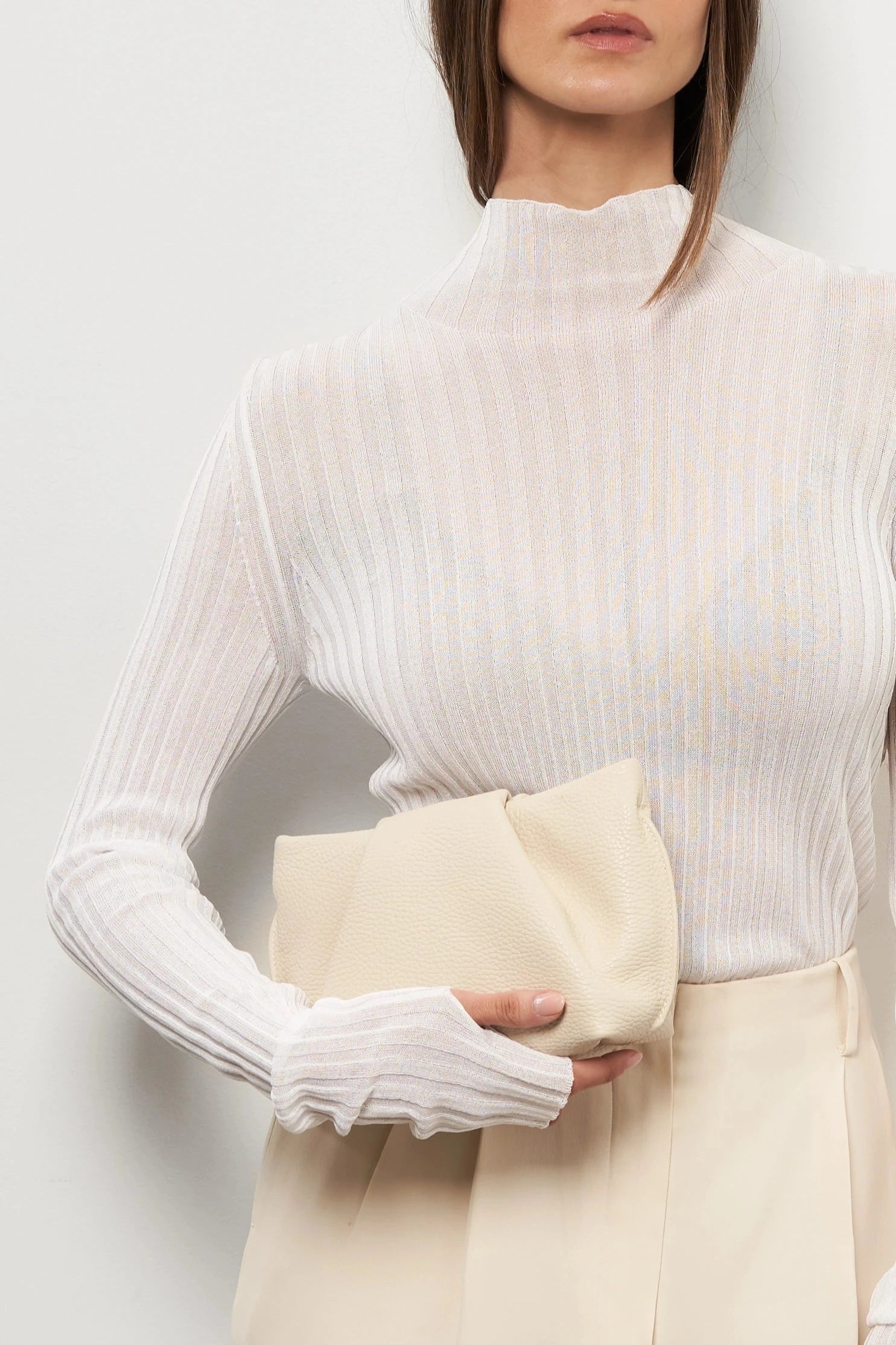 Fold Clutch Mini in Grain White Wash