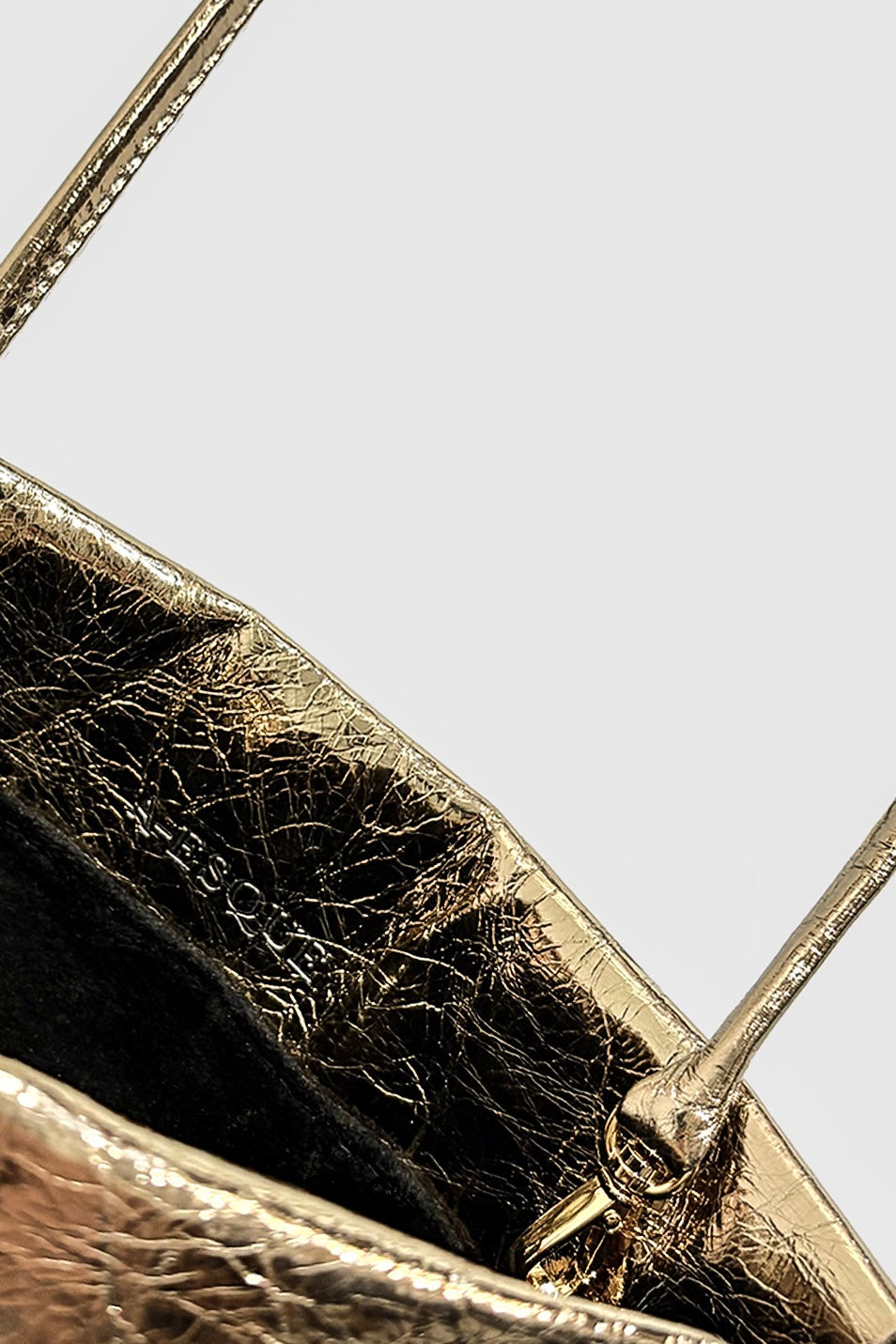 Teardrop Clutch in Metallic Gold