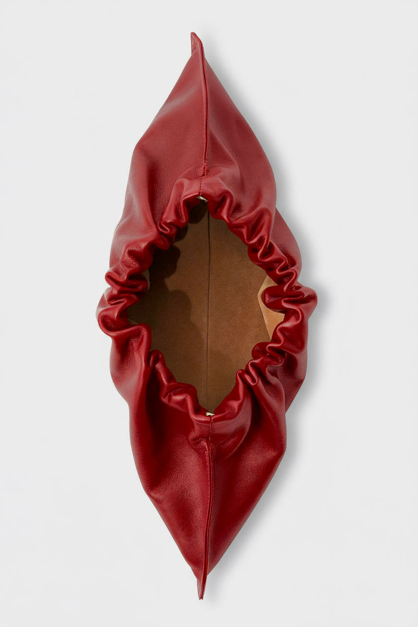 Mini Cloud Clutch in Smooth Red