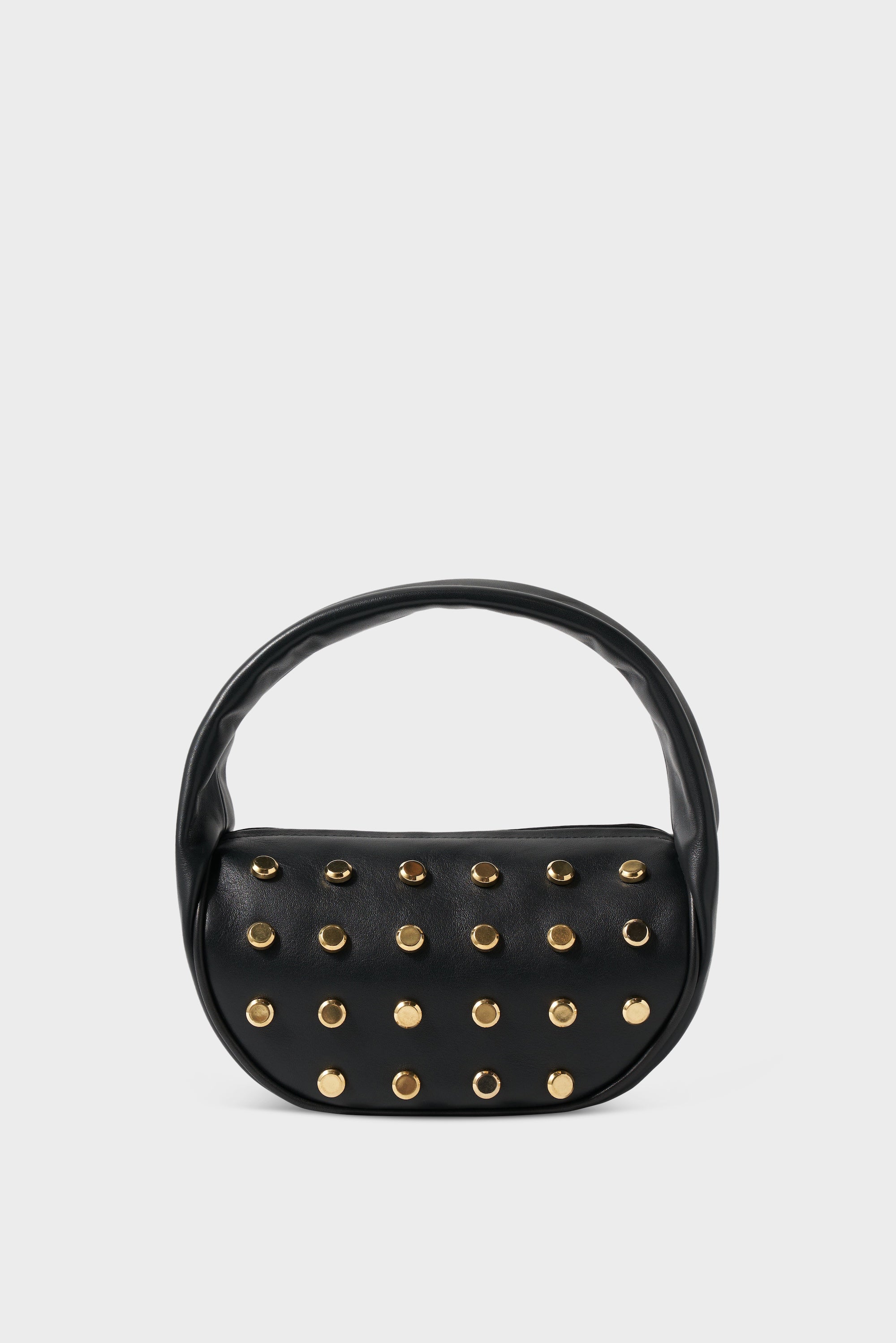 Studded Mini Halo Bag in Smooth Black