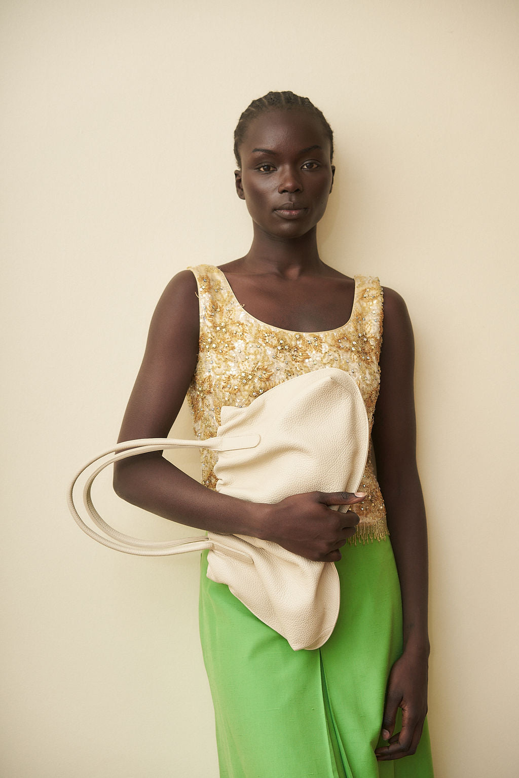 Cloud Shoulder Bag in Grain White Wash