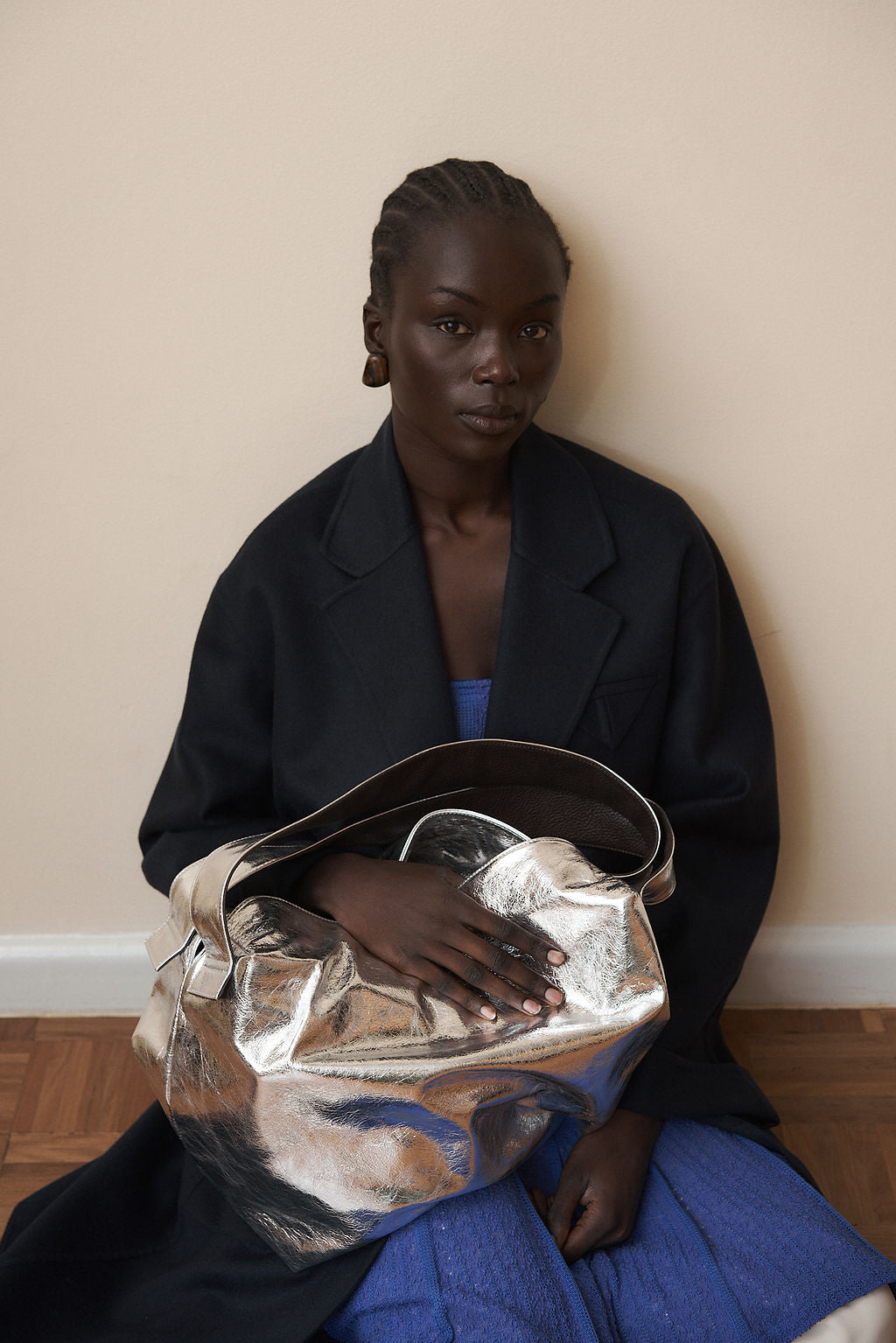 Big Day Shoulder Bag in Metallic Silver