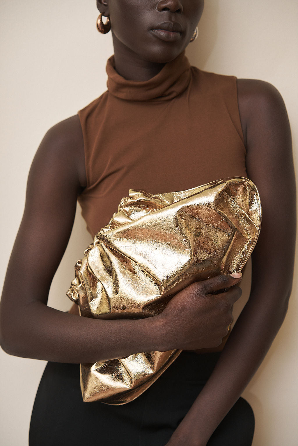 Cloud Bag in Metallic Gold