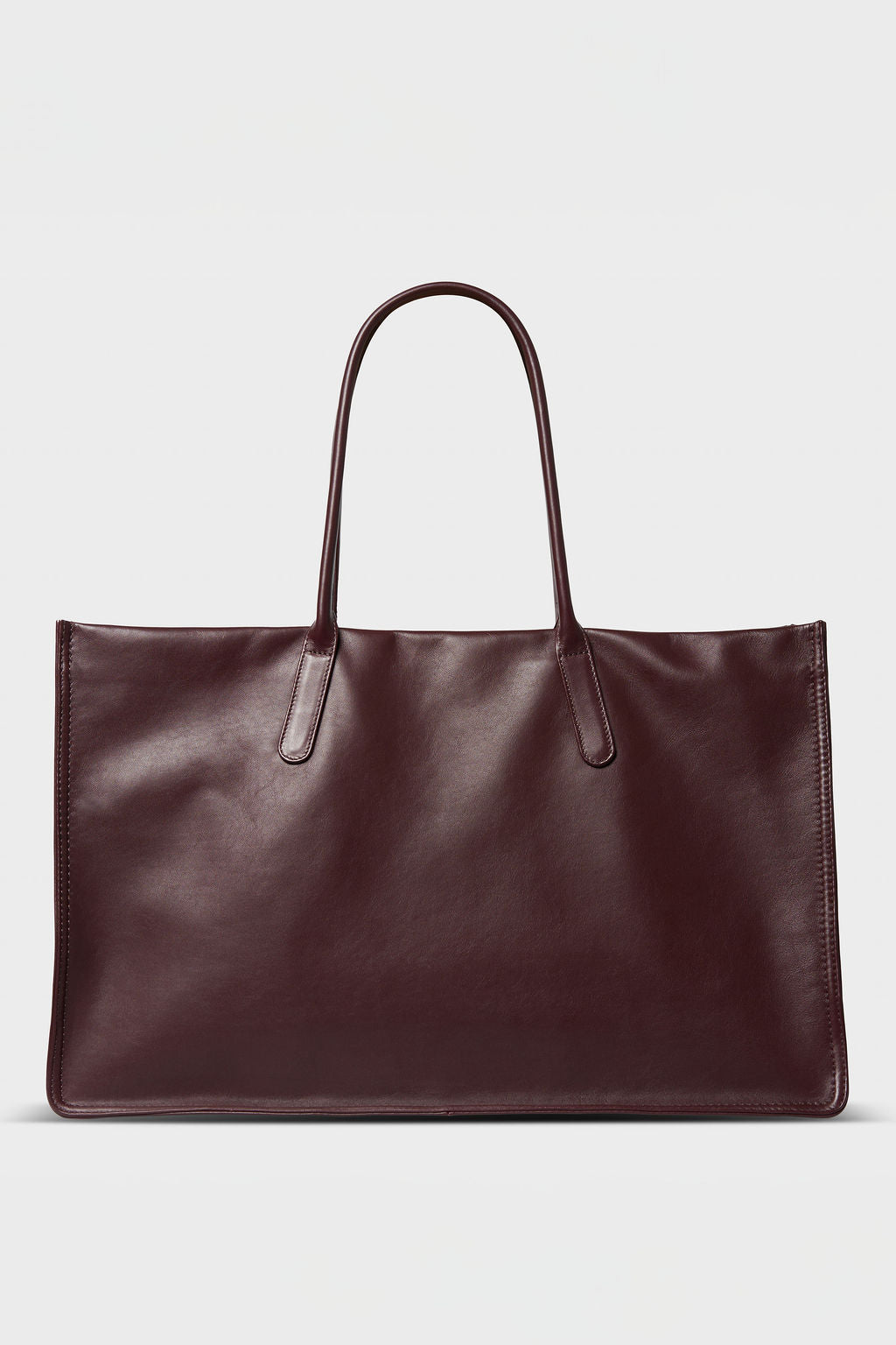 Slim Handle Tote in Smooth Burgundy