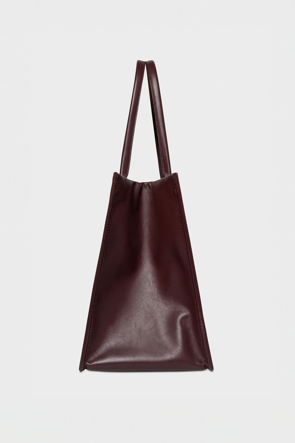 Slim Handle Tote in Smooth Burgundy