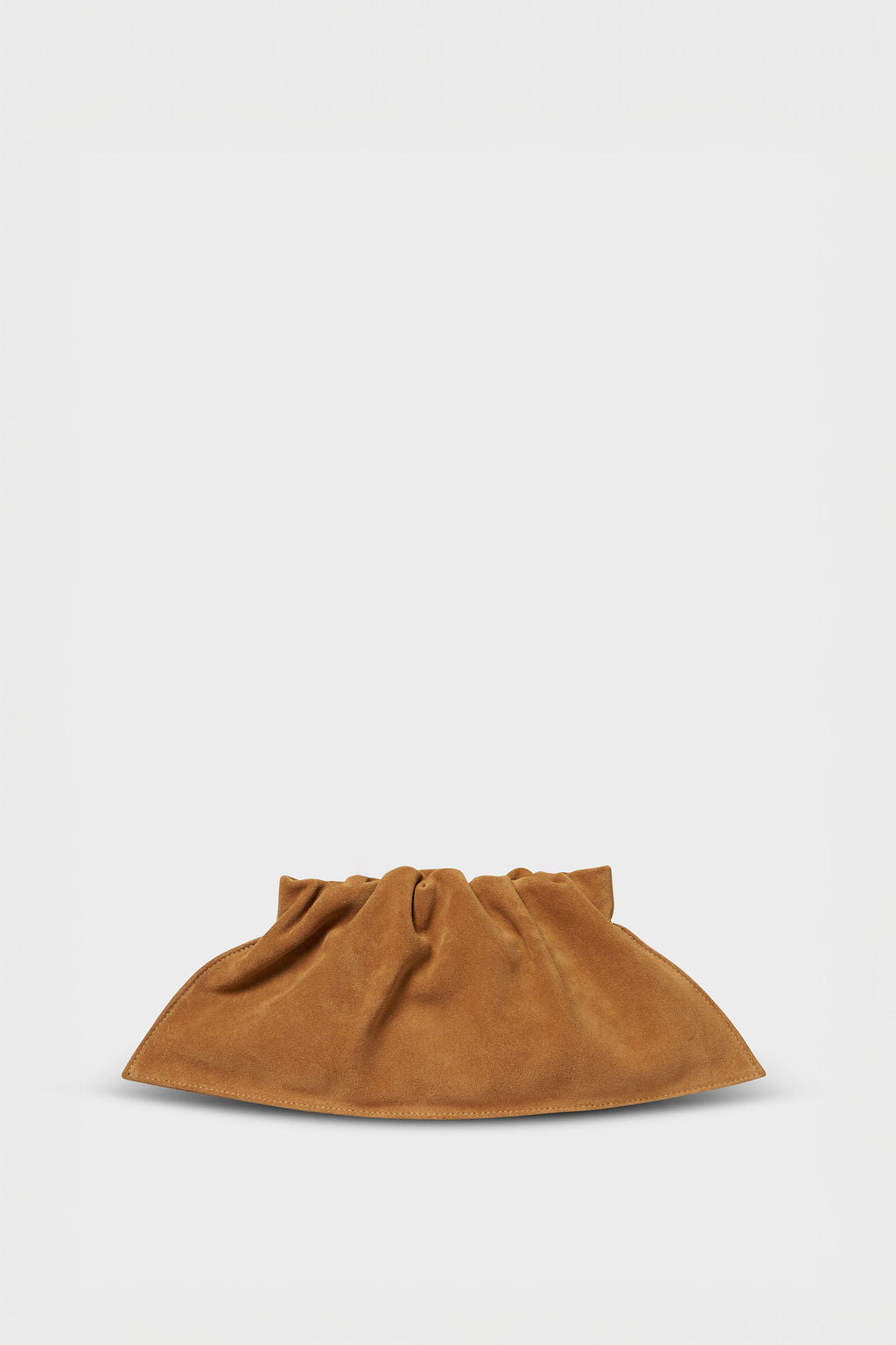 Mini Cloud Clutch Bag in Suede Tan