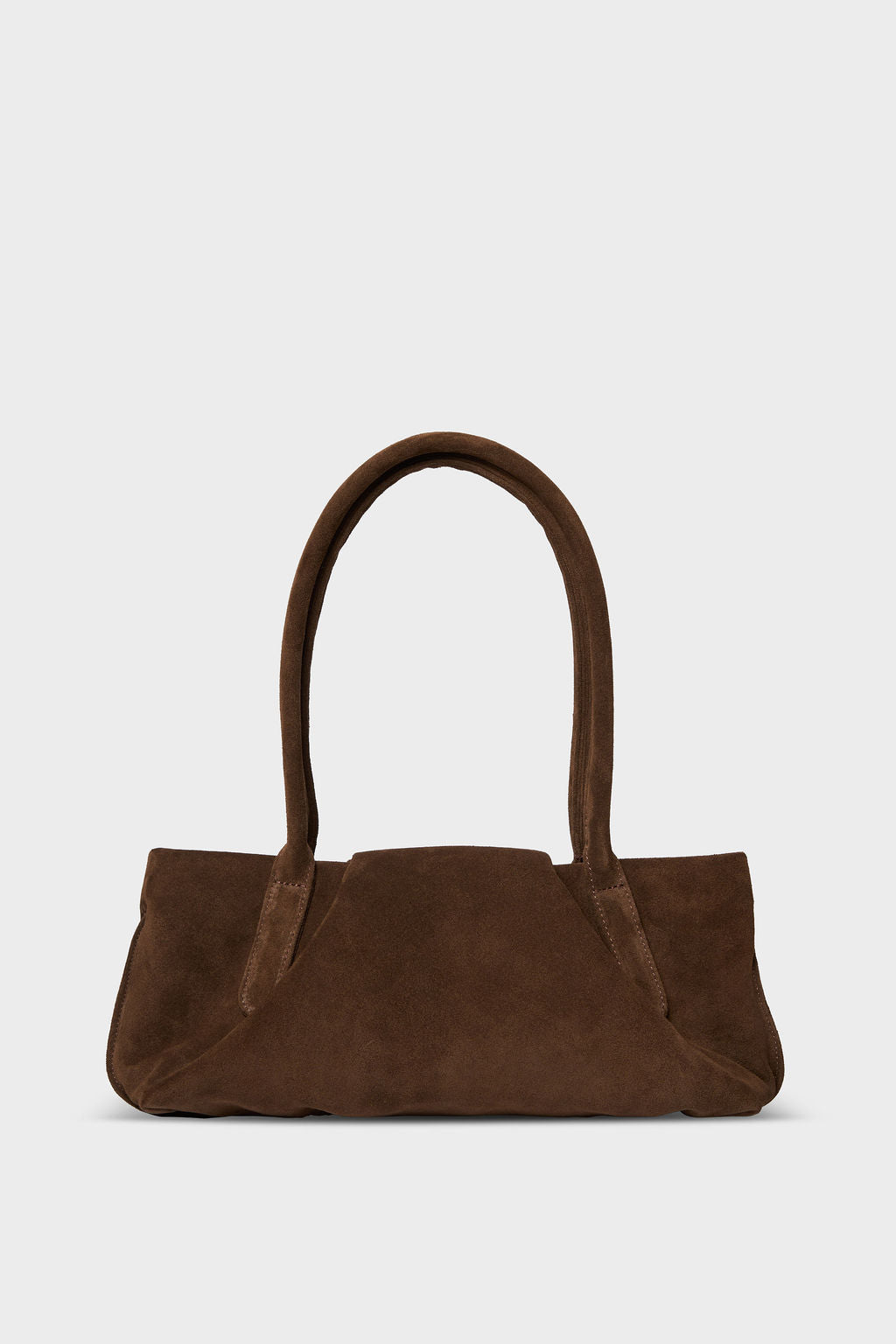 Fold Shoulder Bag in Suede Chestnut