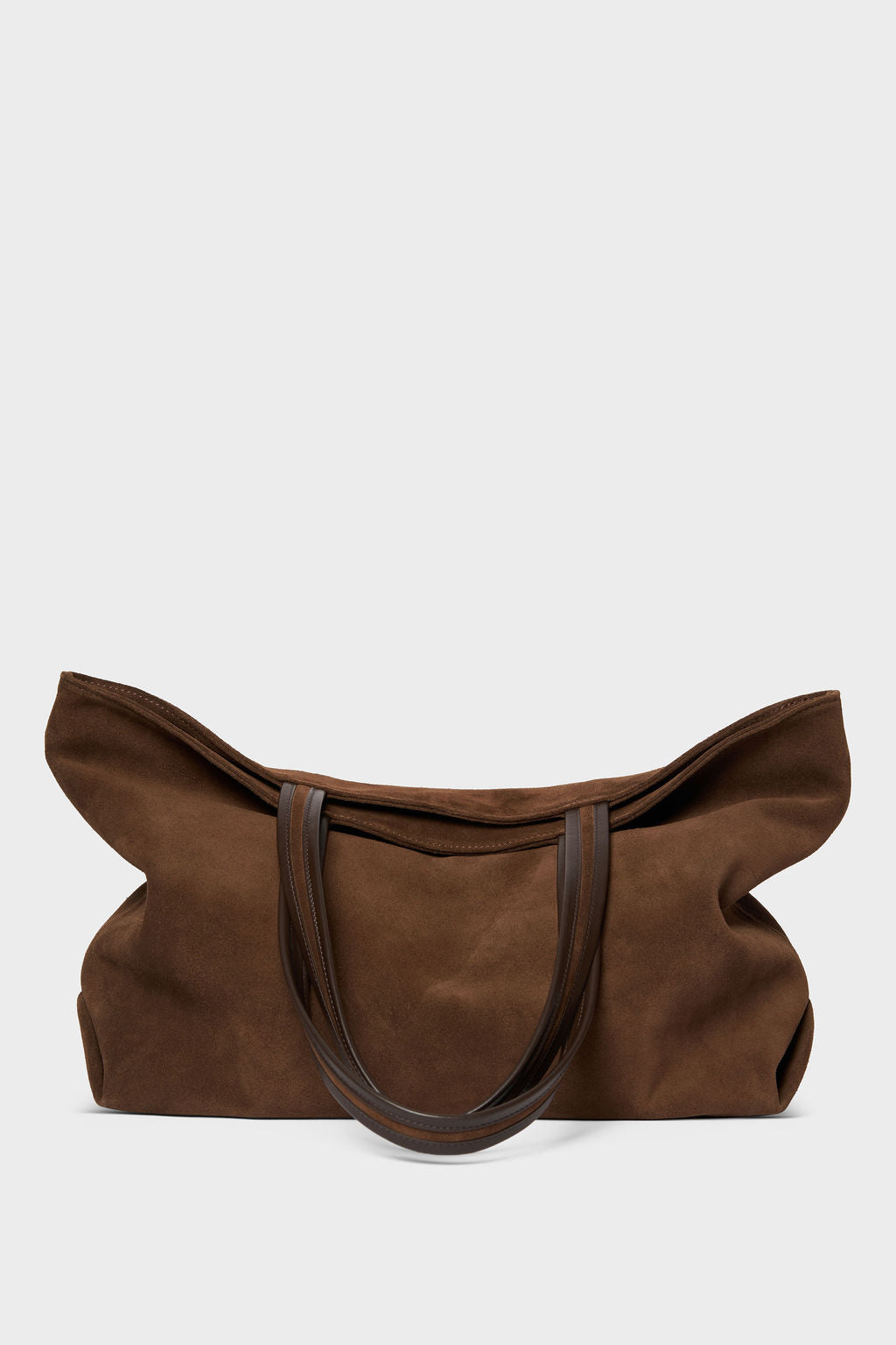 Simple Fold Tote in Suede Chestnut