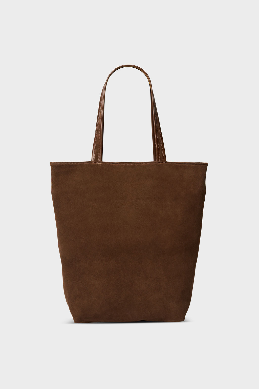 Tall Simple Tote in Suede Chestnut