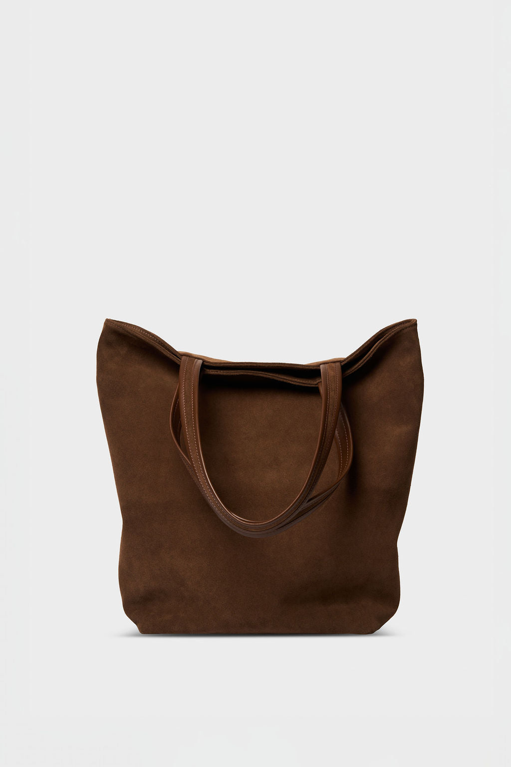 Tall Simple Tote in Suede Chestnut