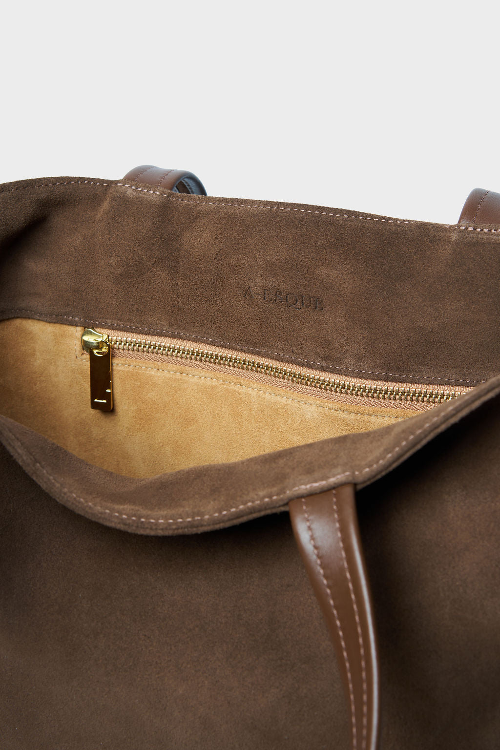 Tall Simple Tote in Suede Chestnut