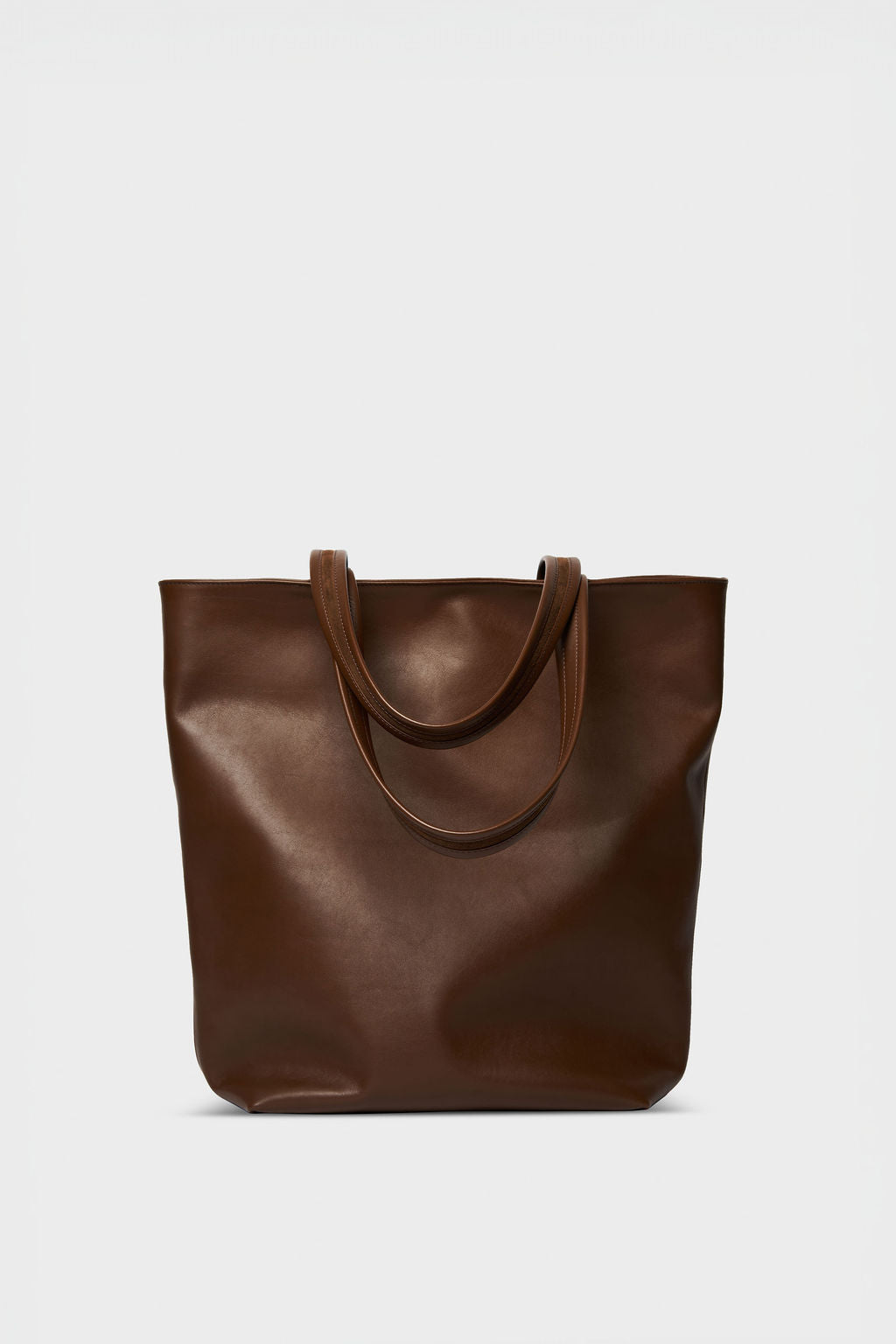 Tall Simple Tote in Smooth Chestnut
