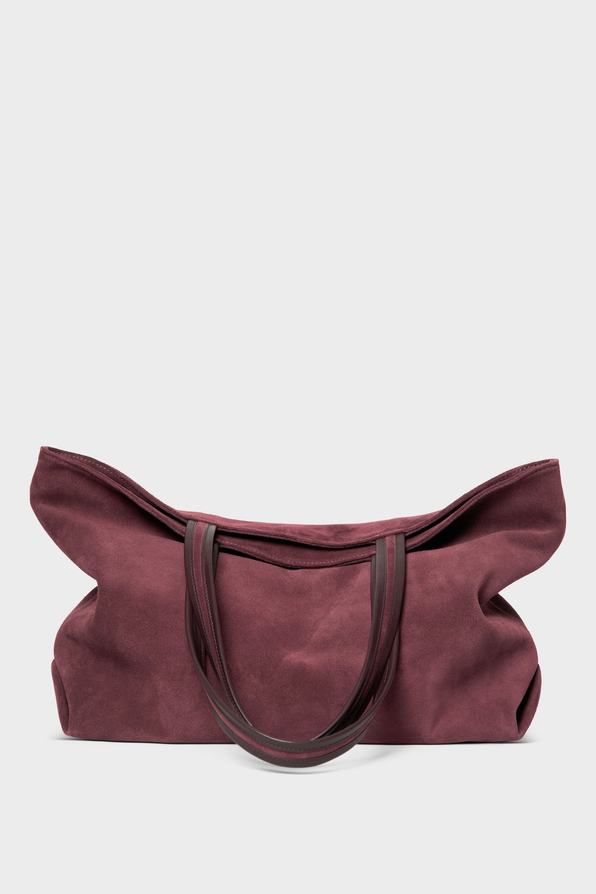 Simple Fold Tote in Suede Plum