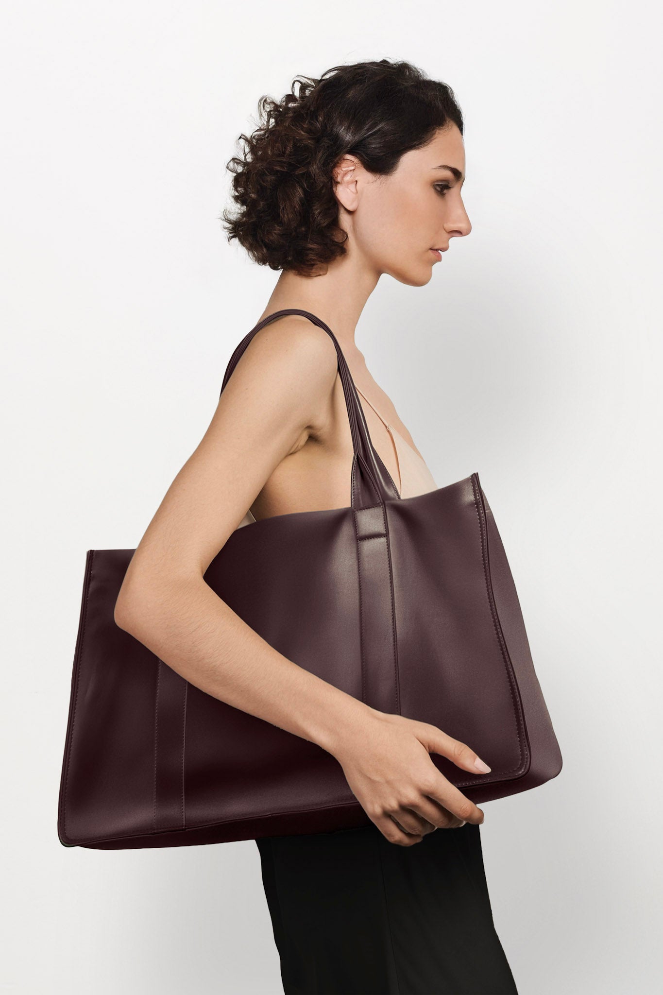 Original Grocer Tote Bag in Smooth Burgundy