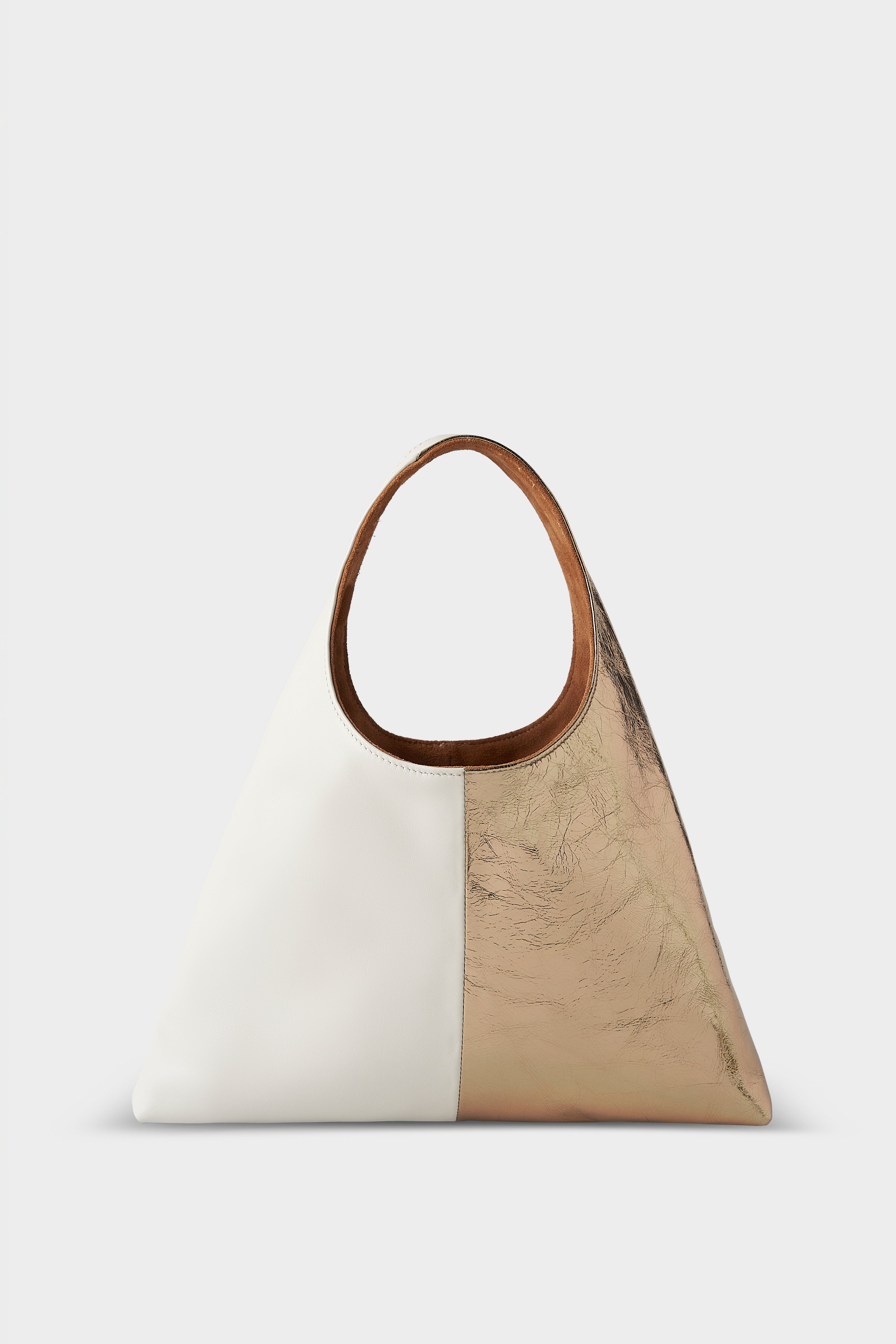 Lightning Sack Mini in Smooth Off White and Gold Metallic