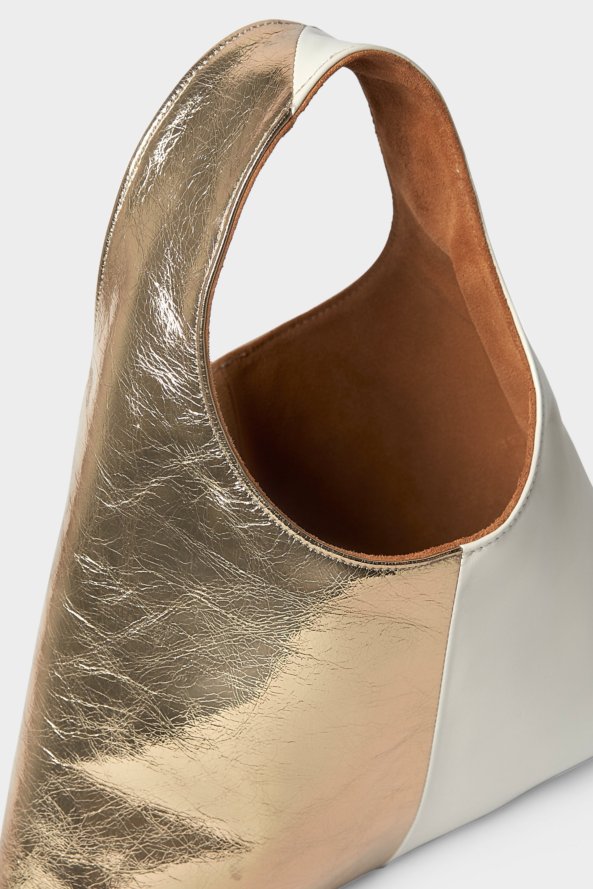 Lightning Sack Mini in Smooth Off White and Gold Metallic