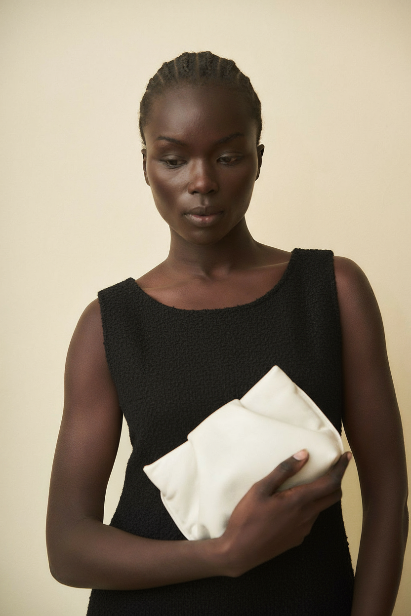 Fold Clutch Mini in Smooth Off White