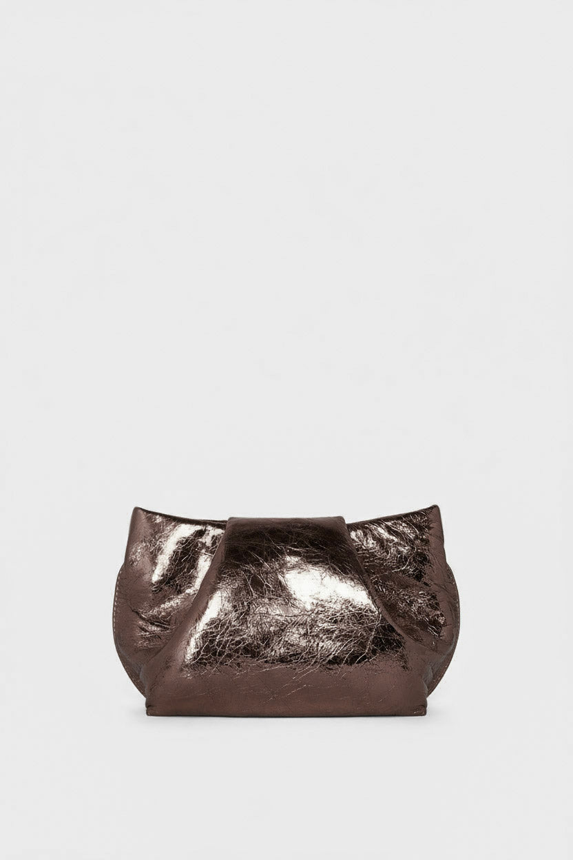 Fold Clutch Mini in Metallic Brown