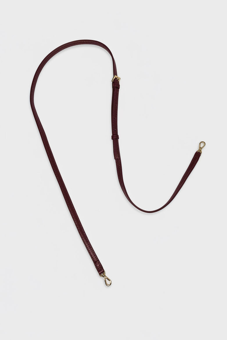 Adjustable Fine Long Strap Smooth Burgundy