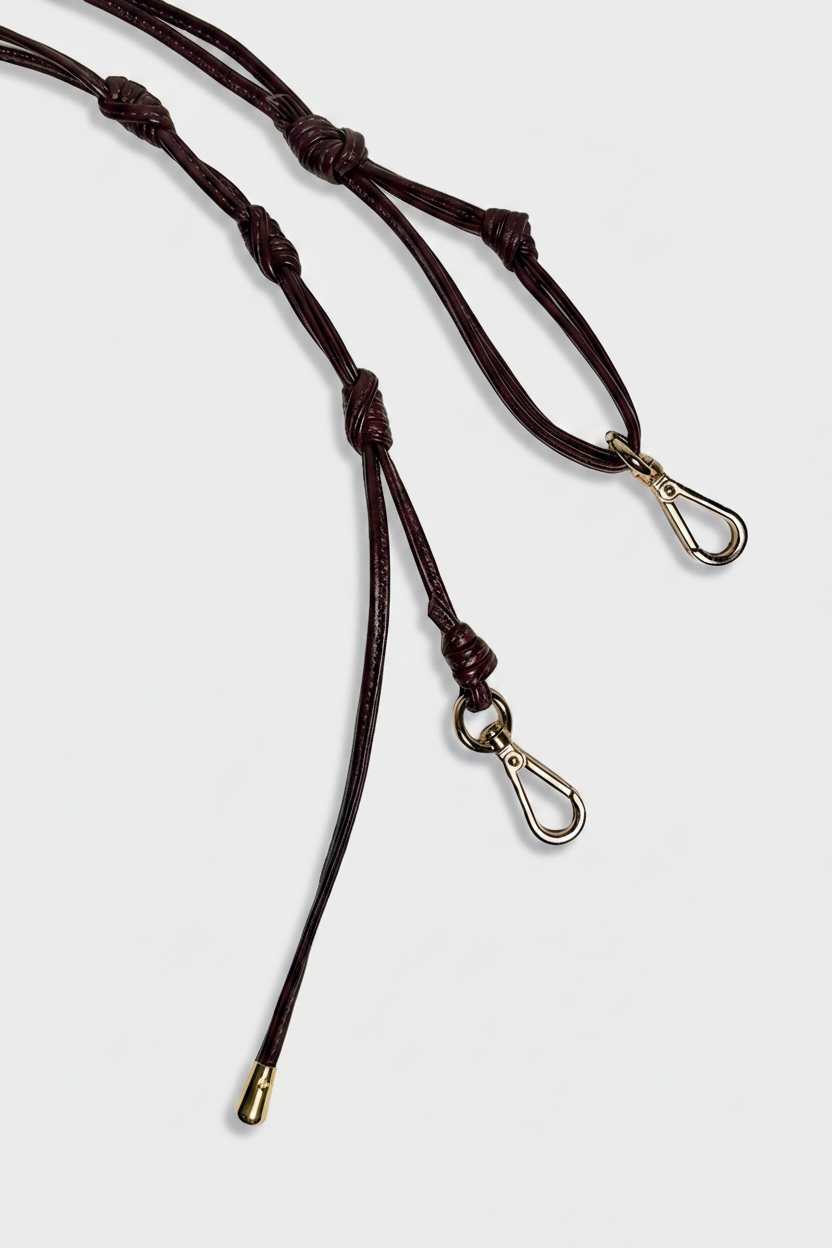 Adjustable Knot Strap in Smooth Burgundy