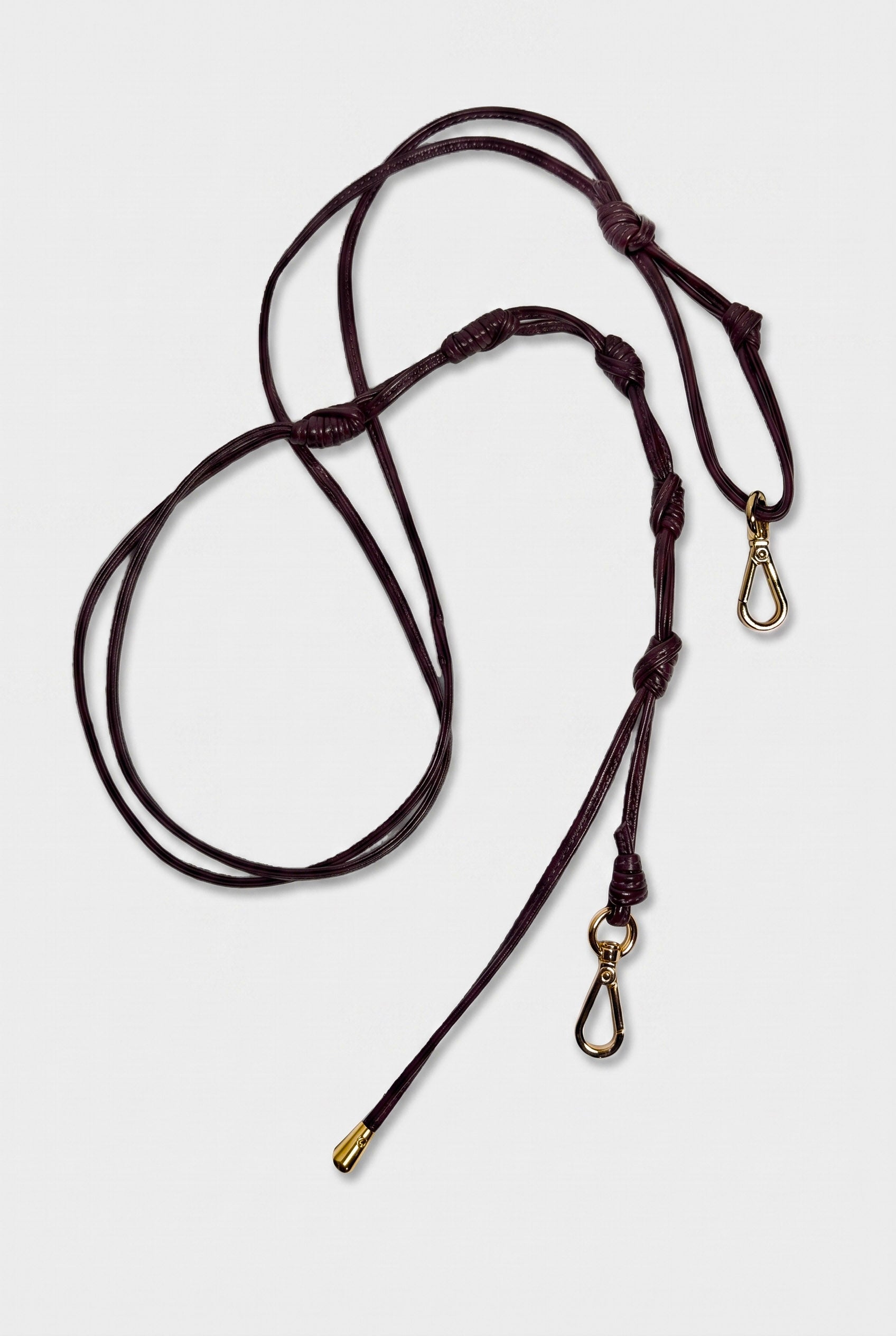 Adjustable Knot Strap in Smooth Burgundy