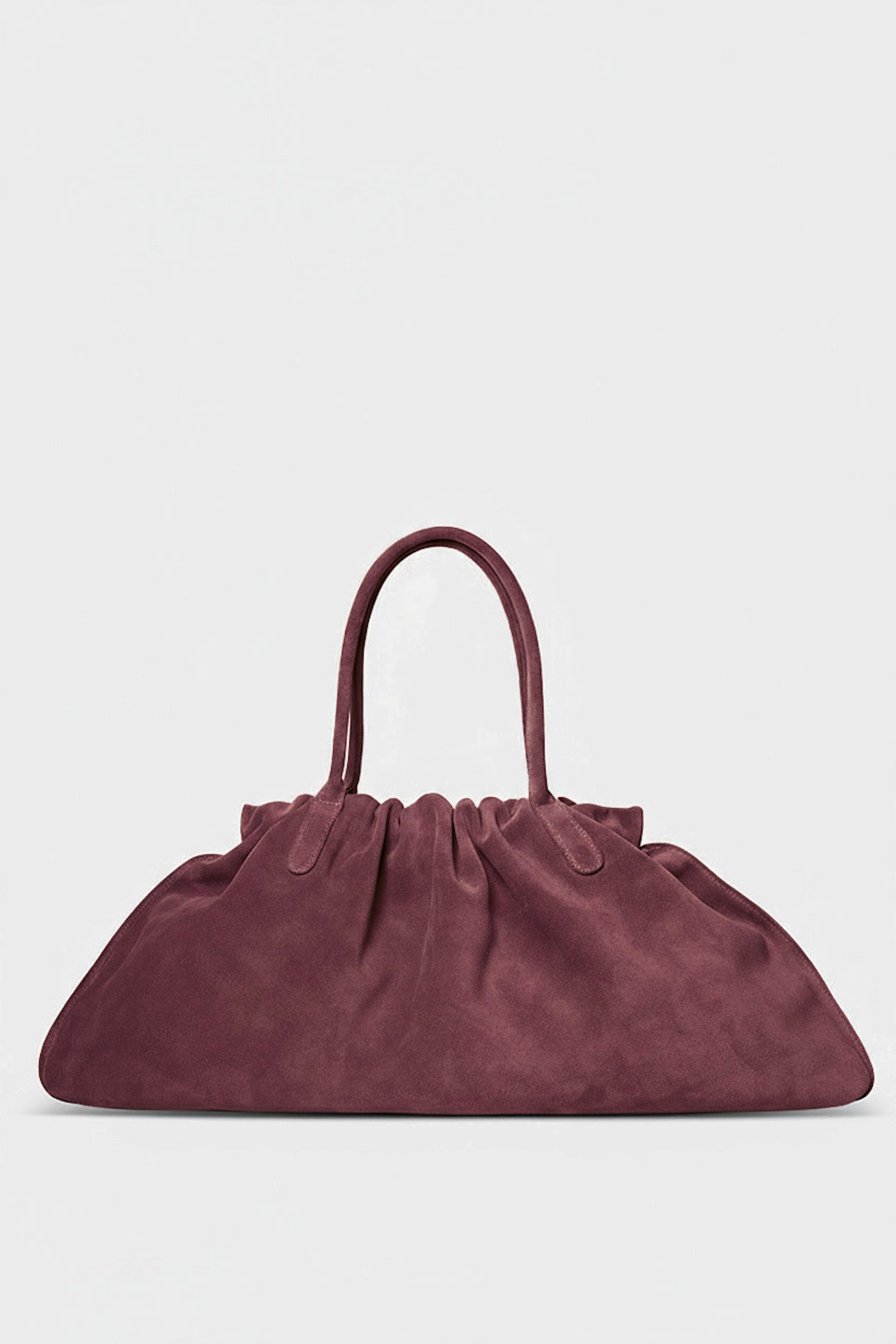 Big Cloud Shoulder Bag in Suede Plum