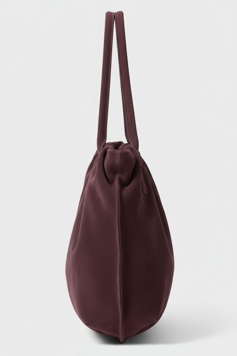 Big Cloud Shoulder Bag in Suede Plum