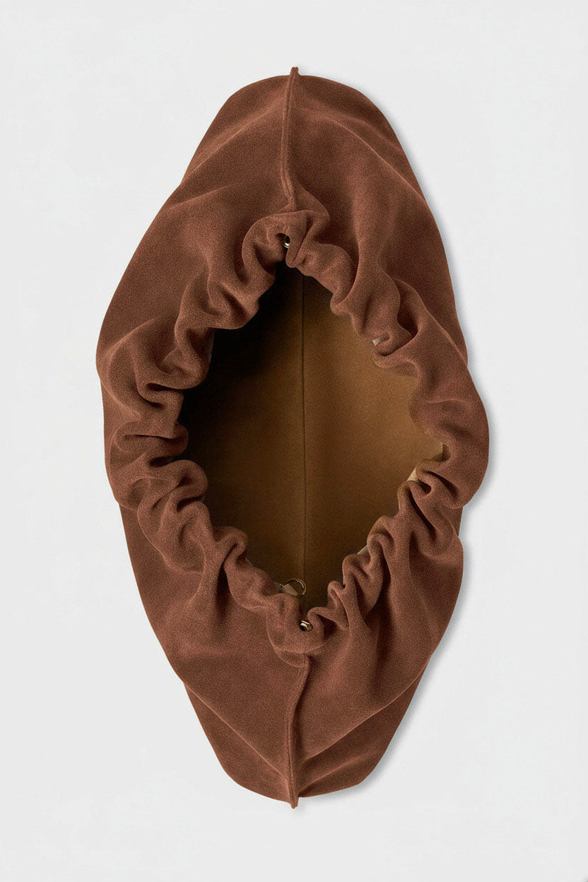 Suede Cloud Bag in Chestnut