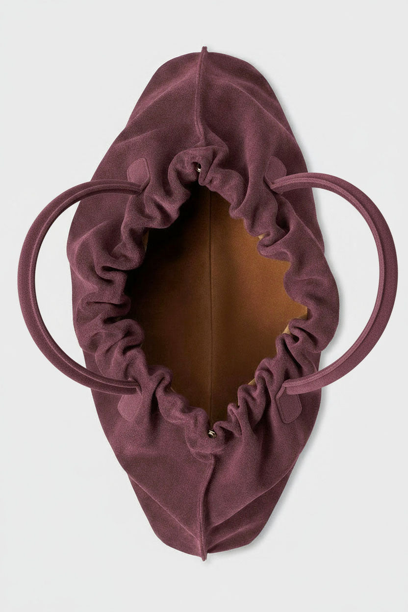 Cloud Shoulder Bag in Suede Plum