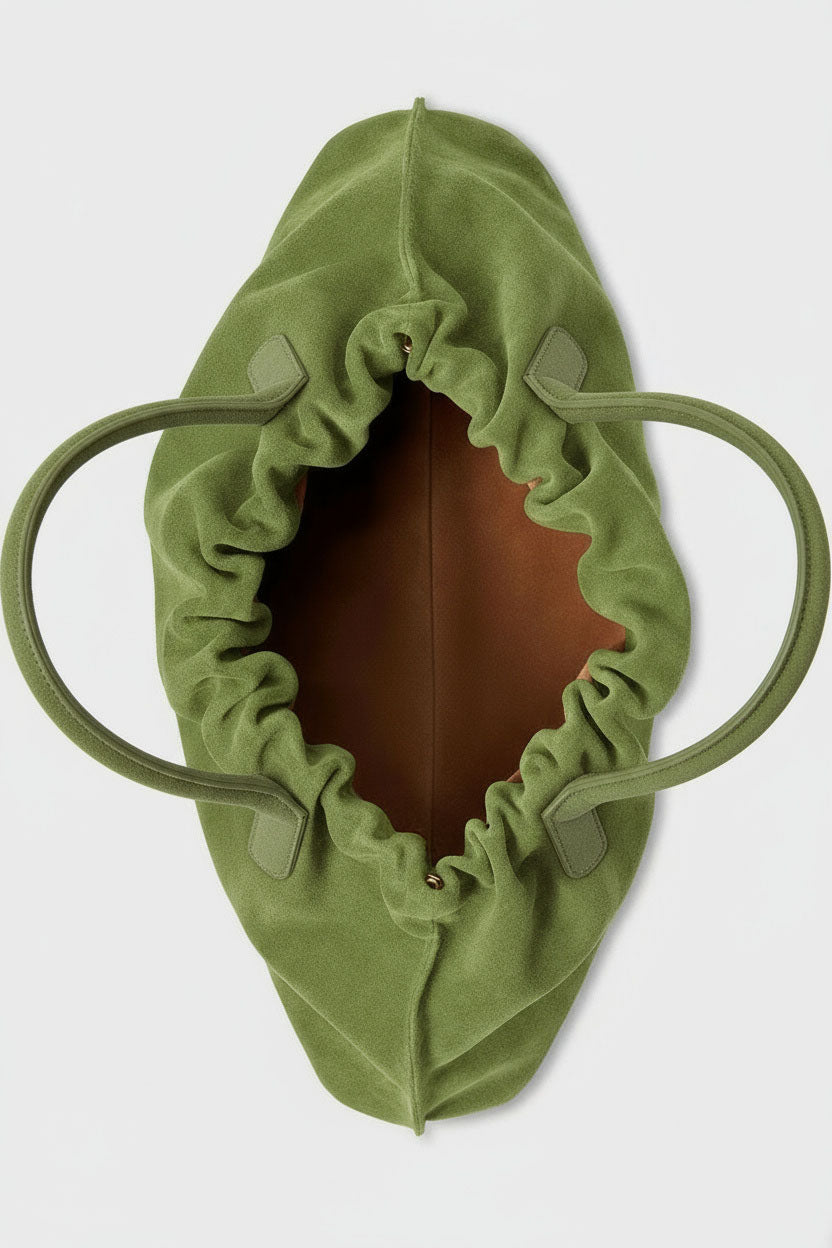 Cloud Shoulder Bag in Suede Matcha