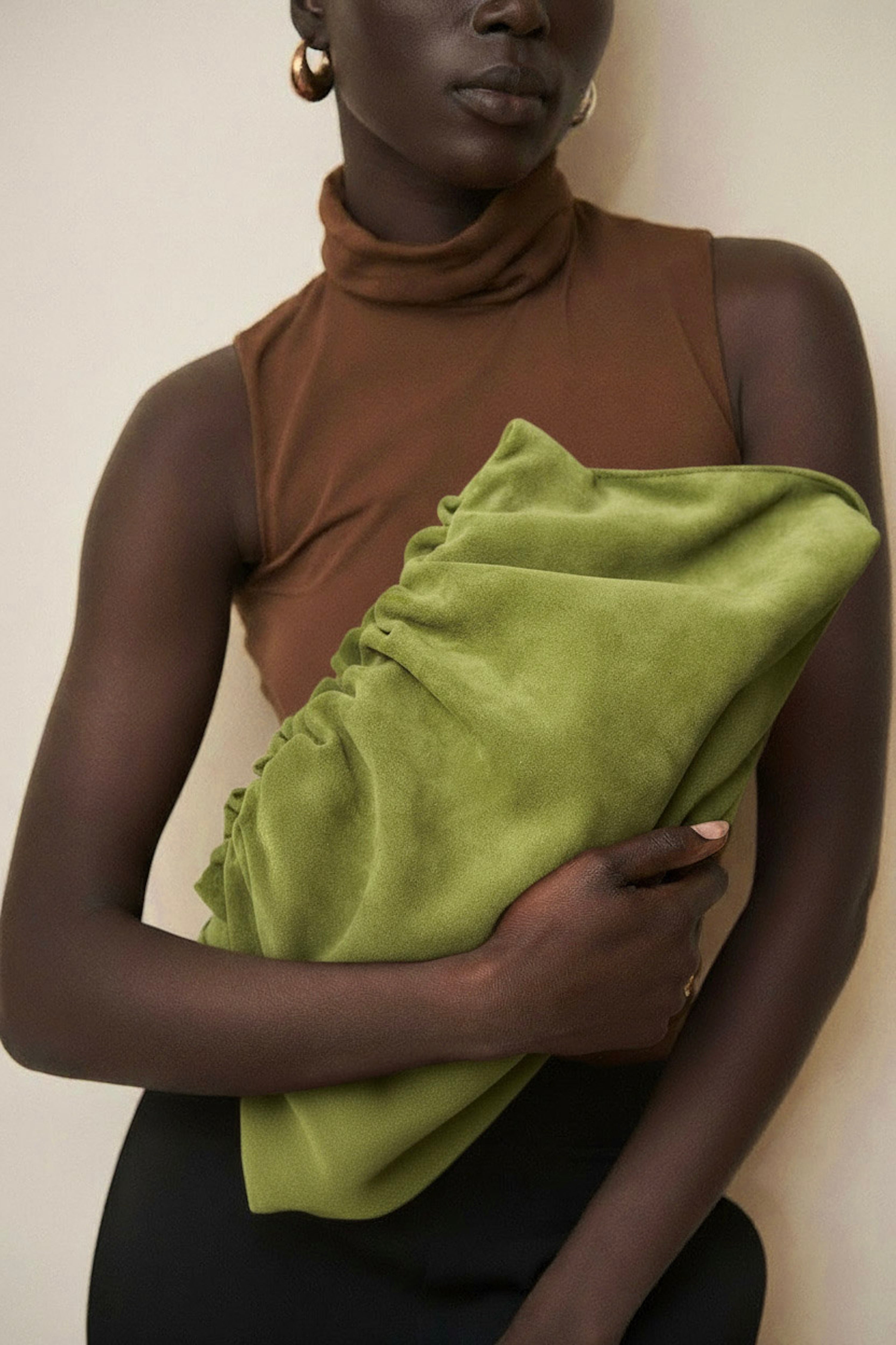 Suede Cloud Bag in Matcha