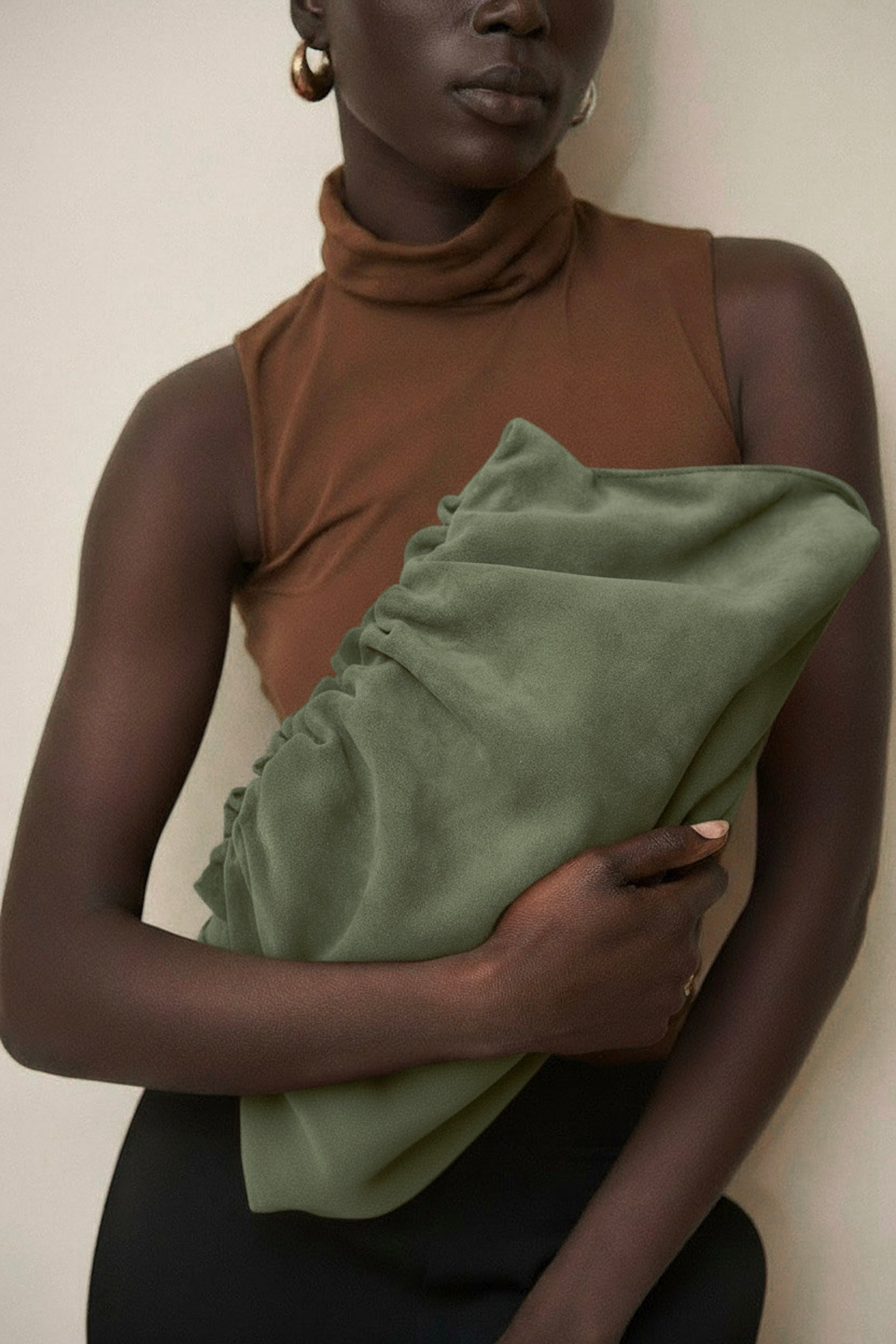 Suede Cloud Bag in Forest