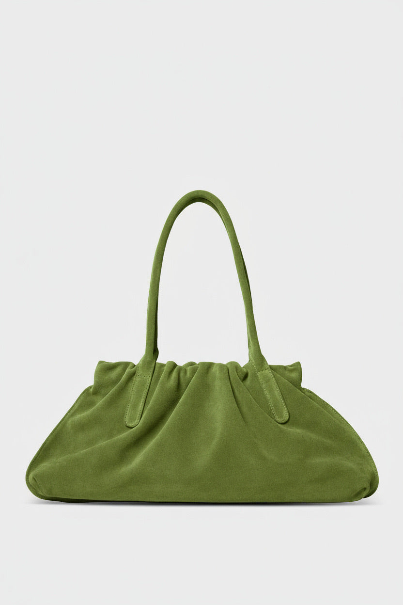 Cloud Shoulder Bag in Suede Matcha