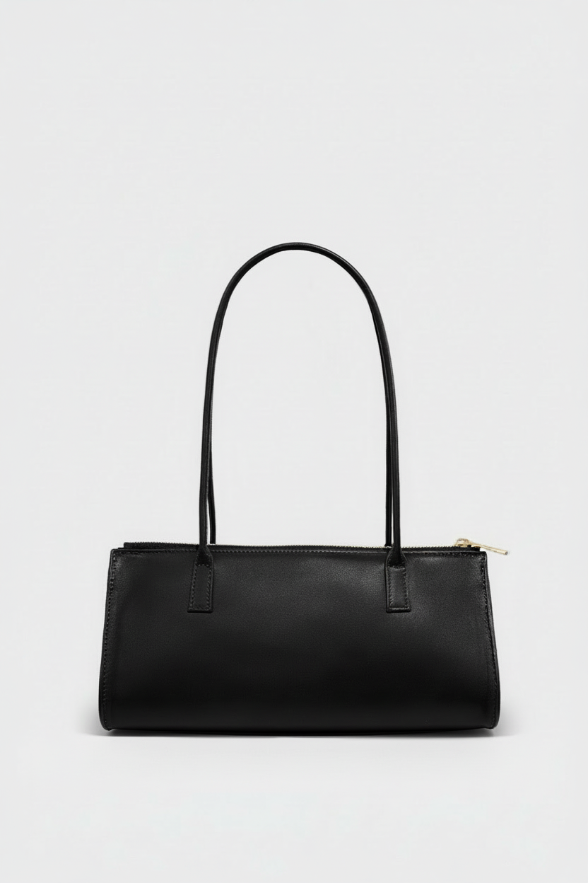 Cylinder Shoulder Bag in Smooth Black