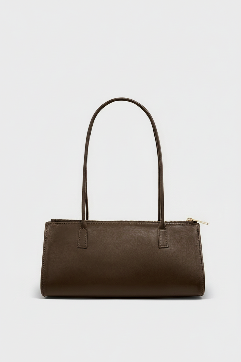 Cylinder Shoulder Bag in Smooth Dark Brown