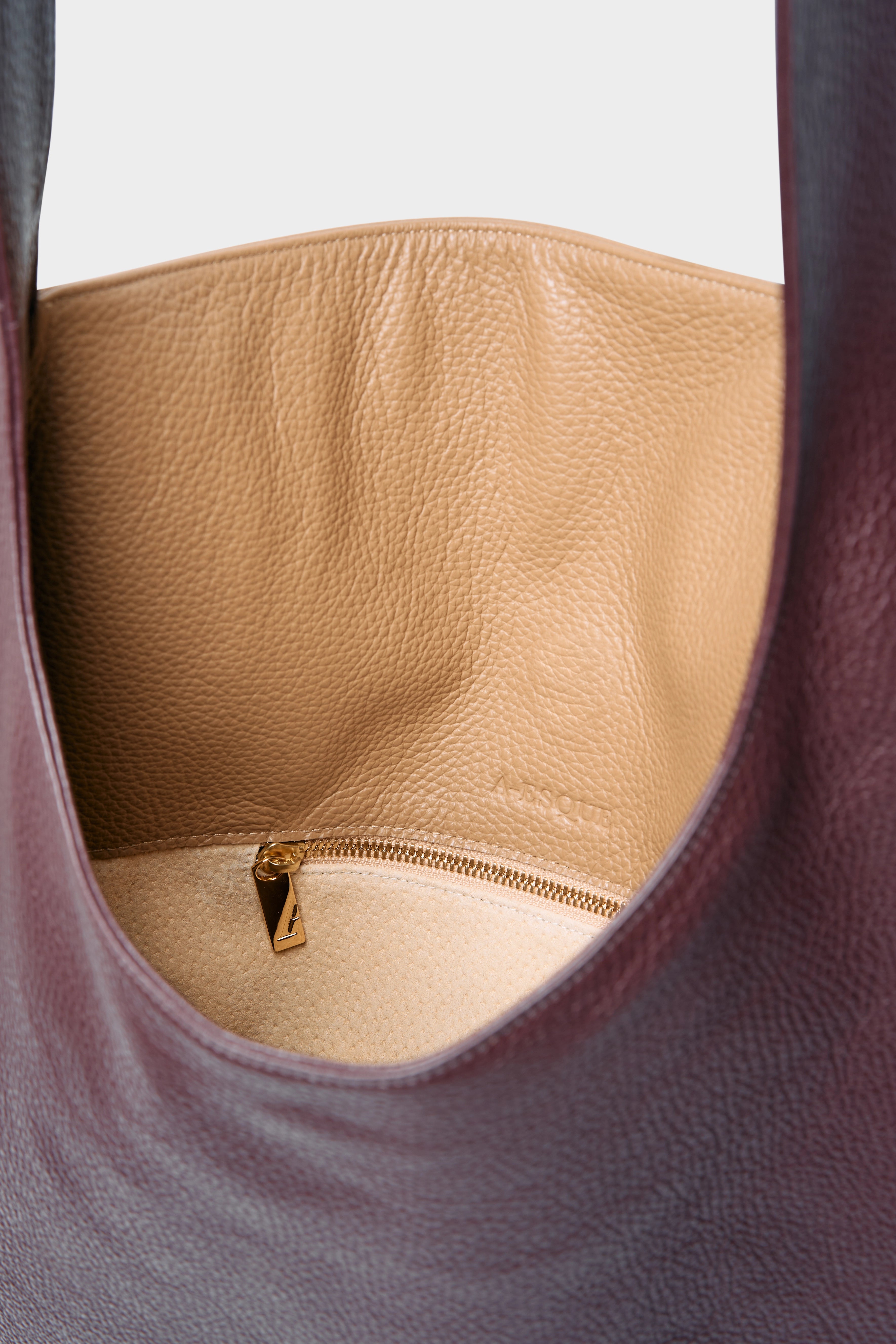 One Hobo Bag in Grain Burgundy/Beige