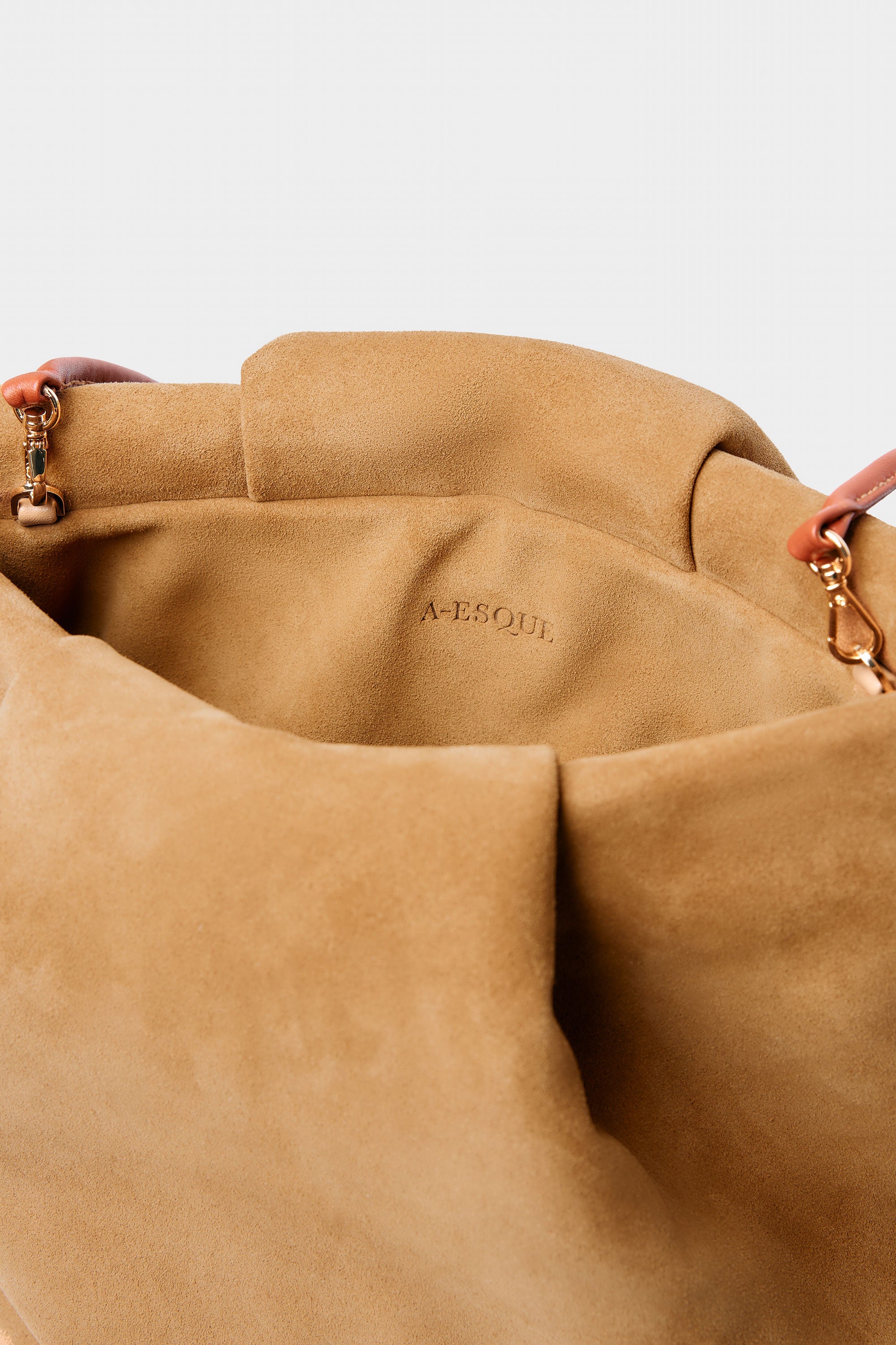 Large Fold Clutch in Suede Tan