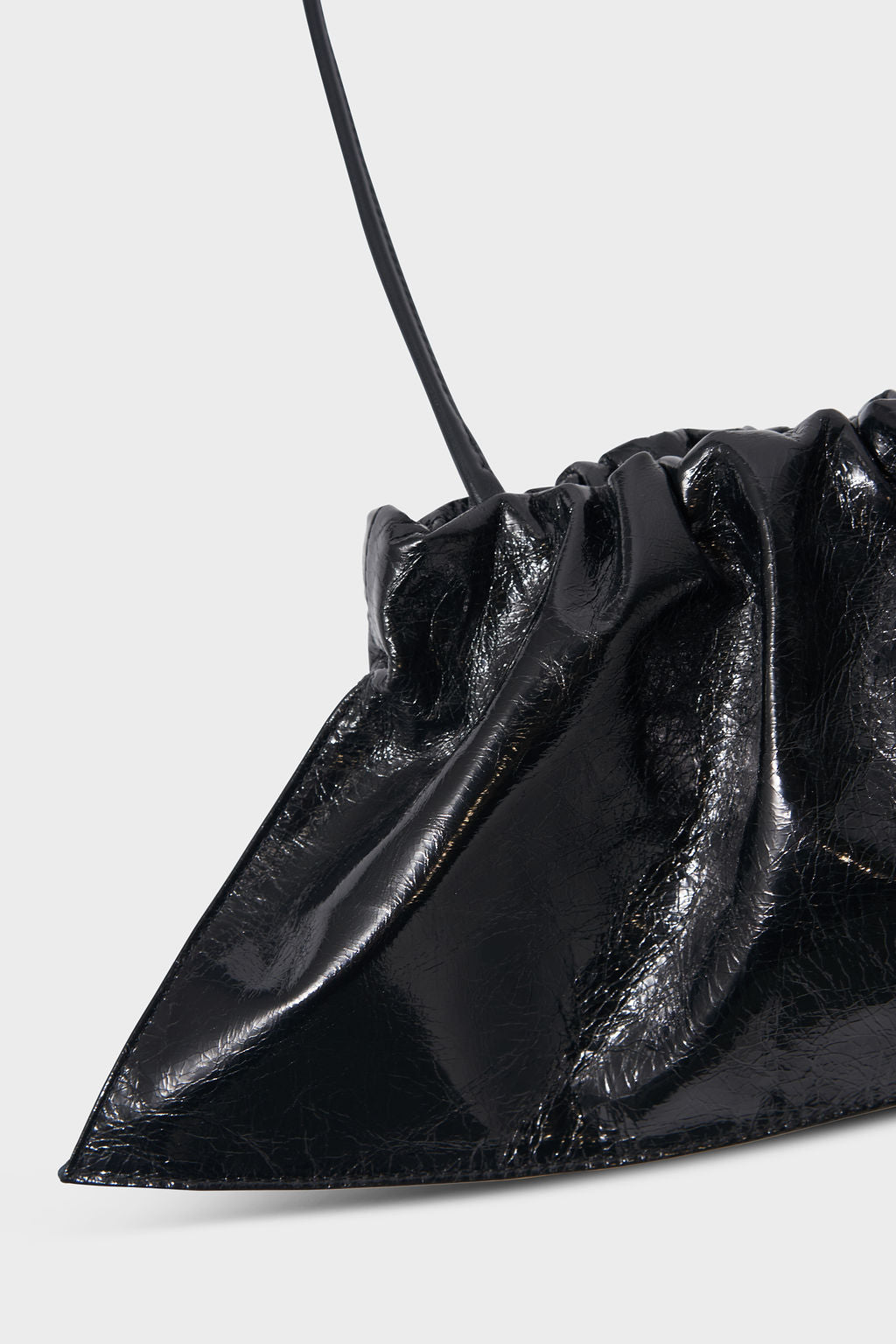 Mini Cloud Clutch in Metallic Black