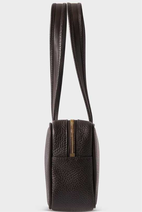 Barry Shoulder Bag in Grain Dark Brown