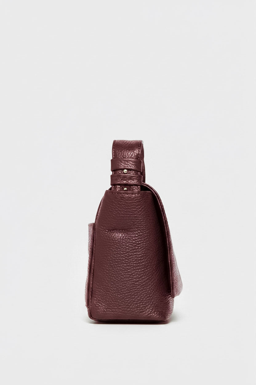 Encase Satchel in Grain Burgundy