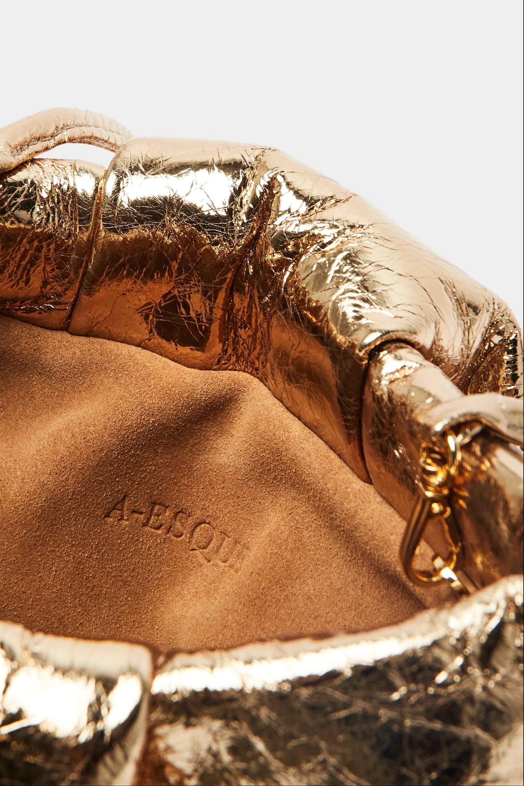 Midi Fold Clutch in Metallic Gold