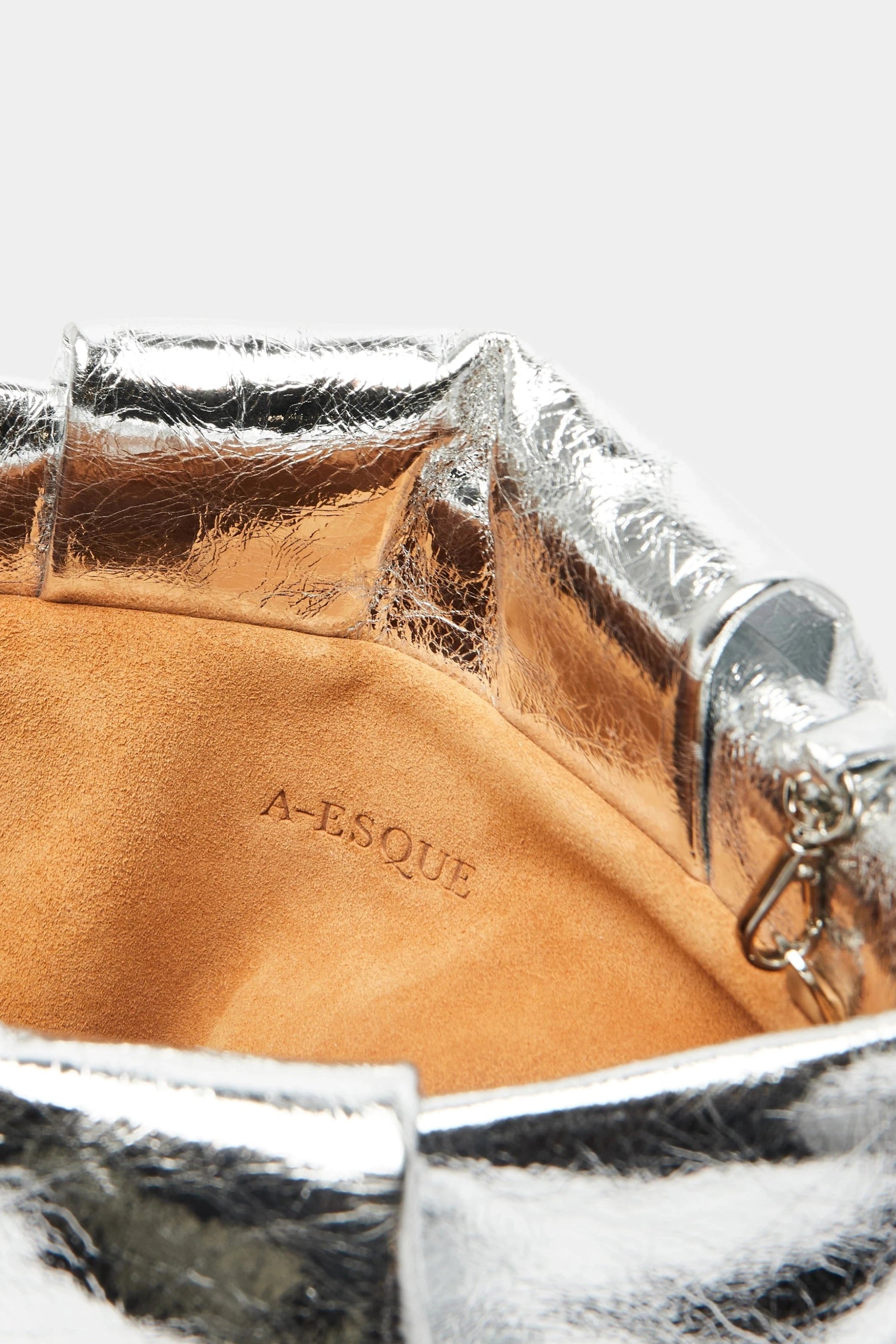 Midi Fold Clutch in Metallic Silver