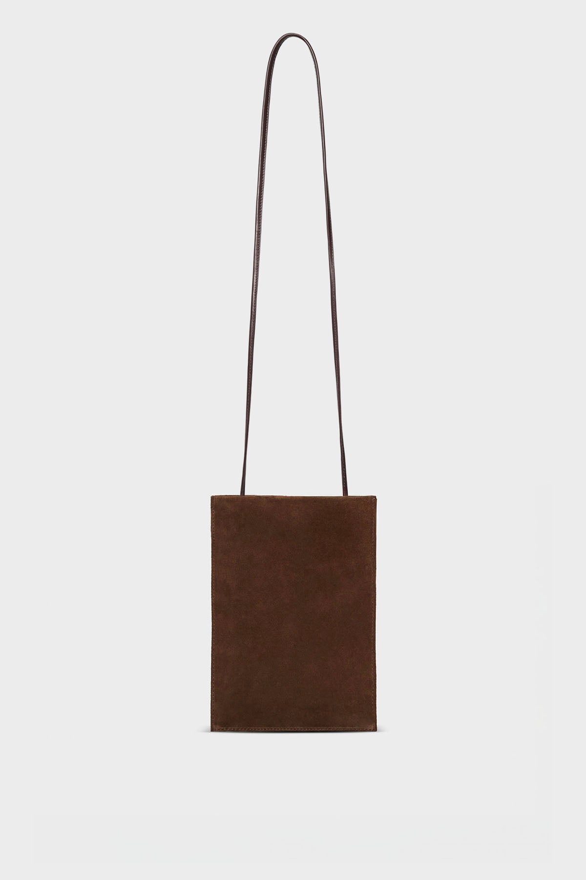 Flat Bag in Suede Chestnut