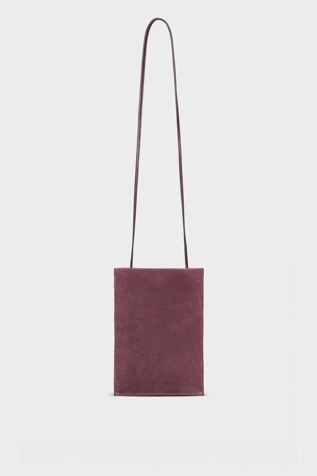 Flat Bag in Suede Plum