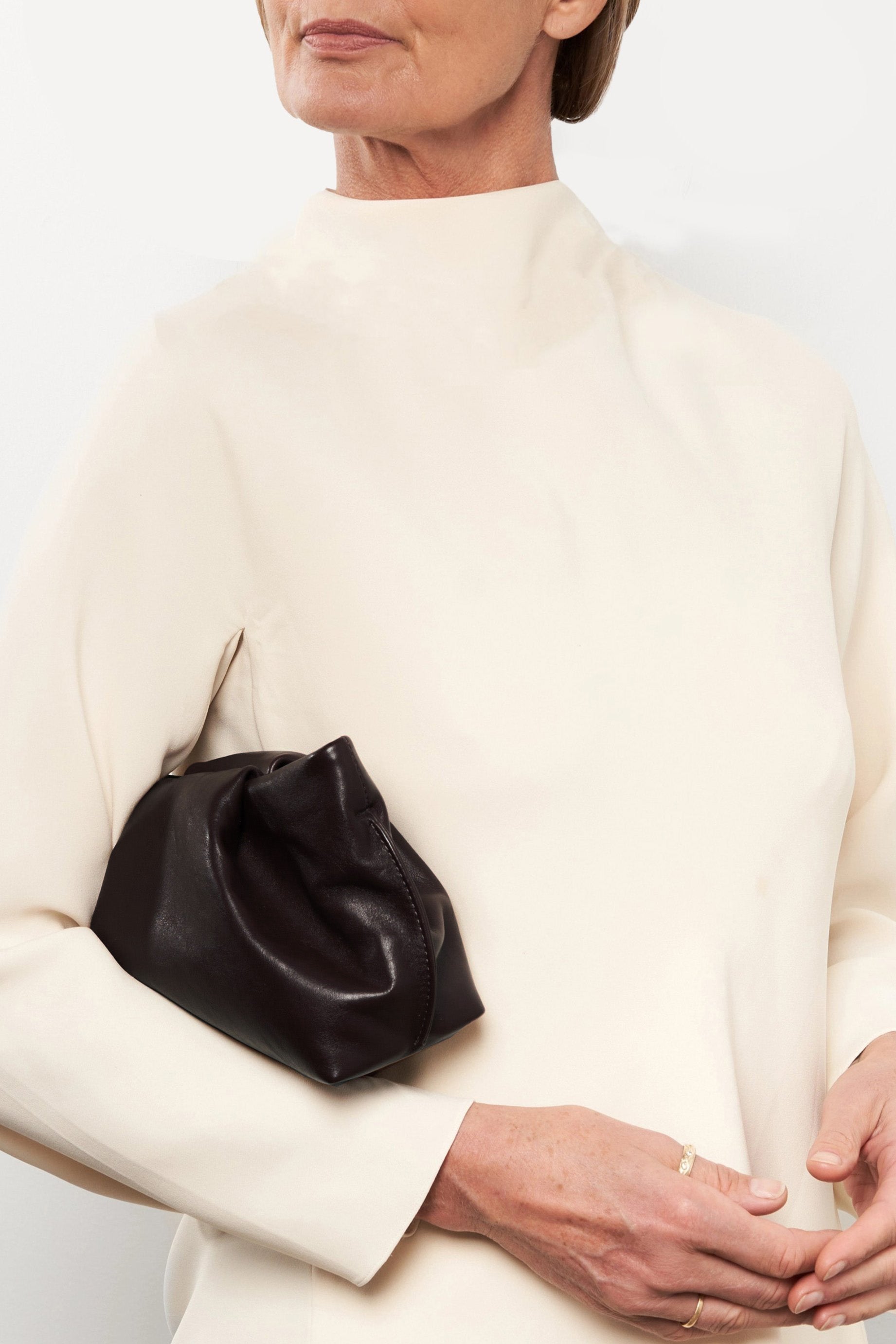 Fold Clutch Mini in Smooth Dark Brown