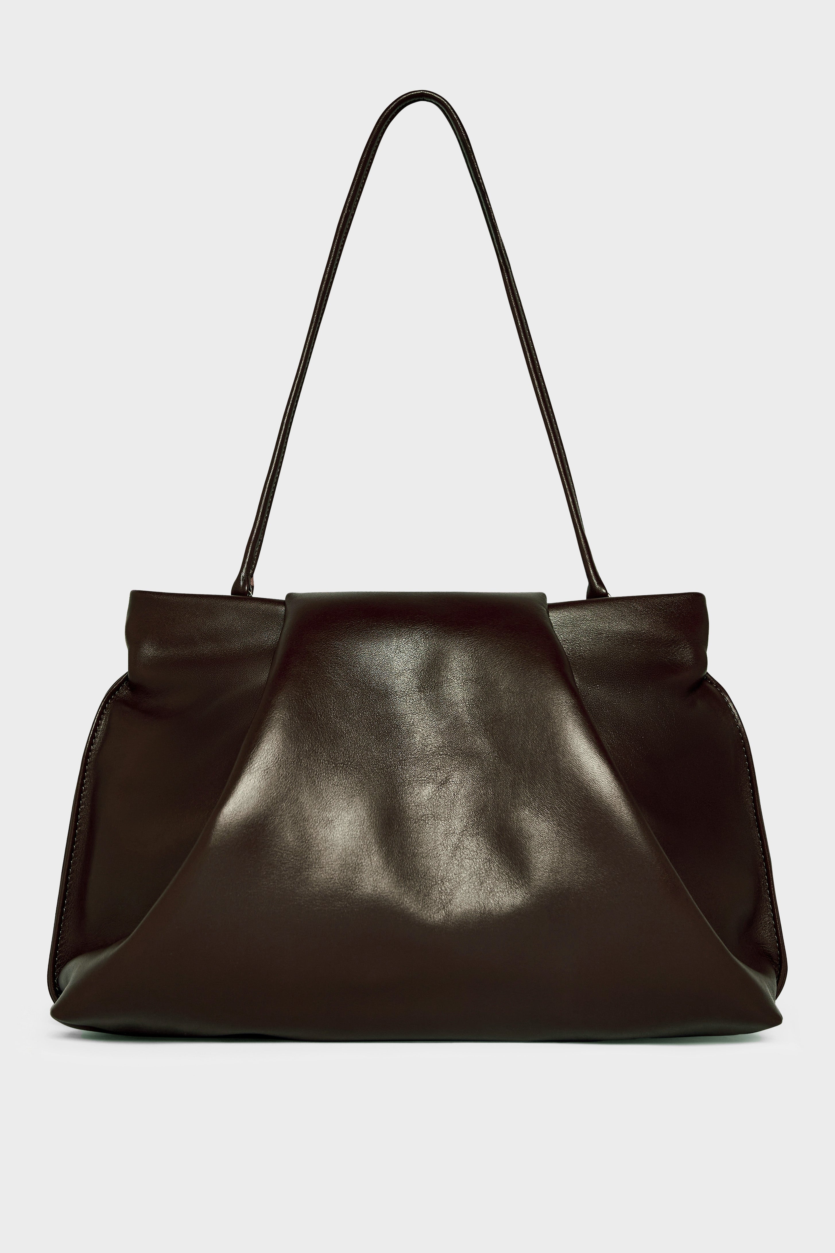 Fold Clutch in Smooth Dark Brown