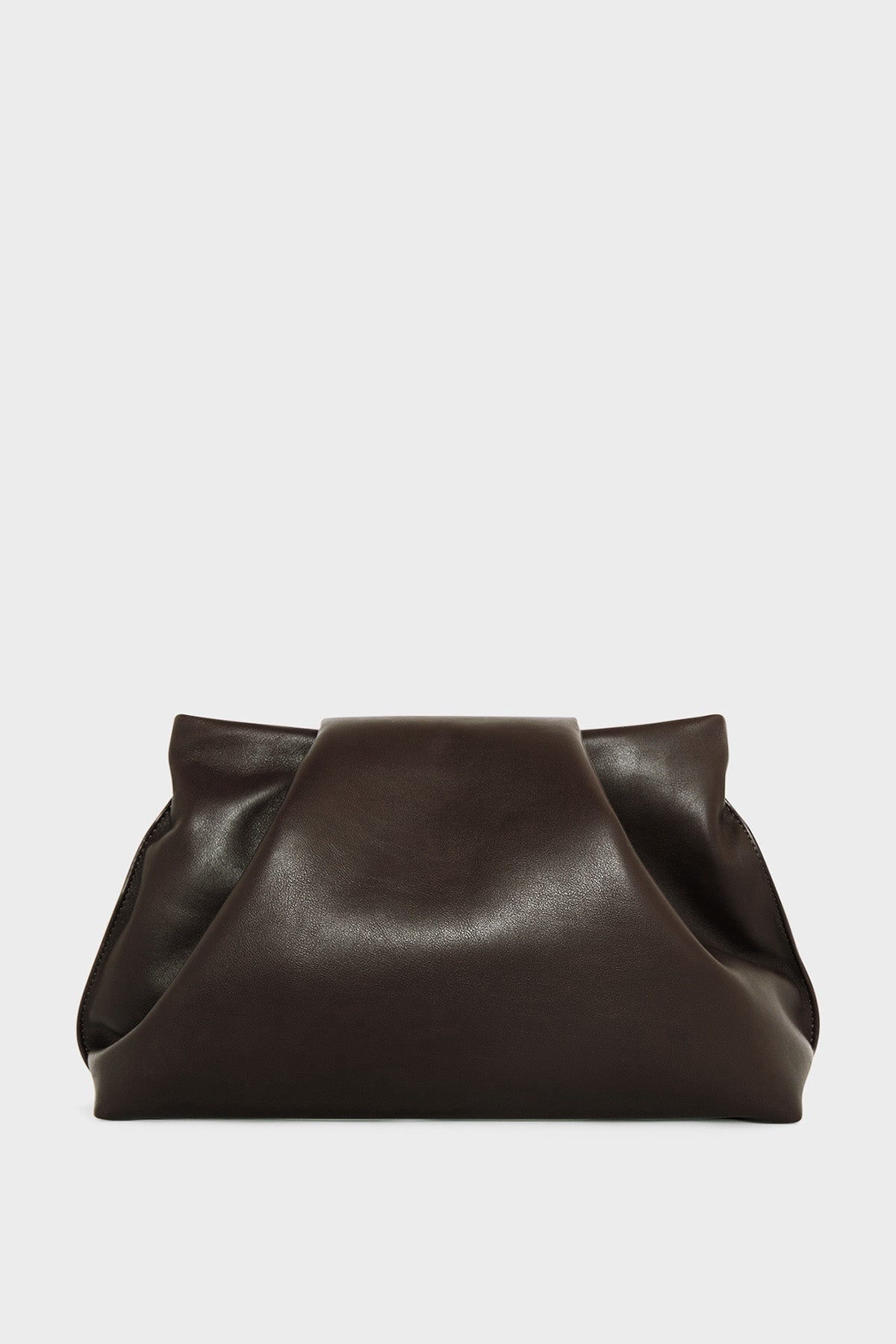 Fold Clutch in Smooth Dark Brown