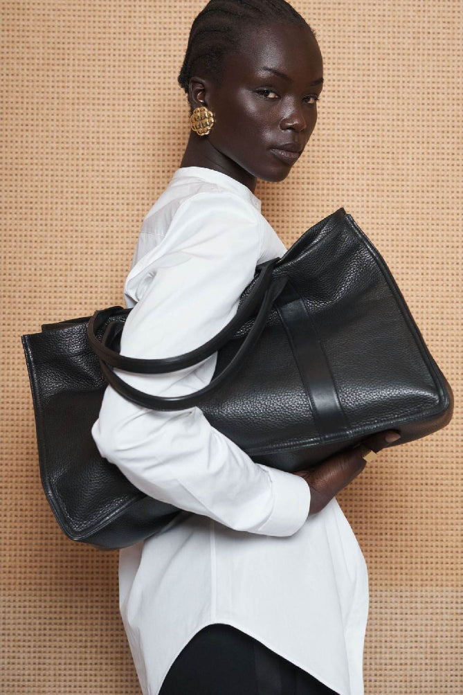 Grocer Deluxe Tote Bag in Black