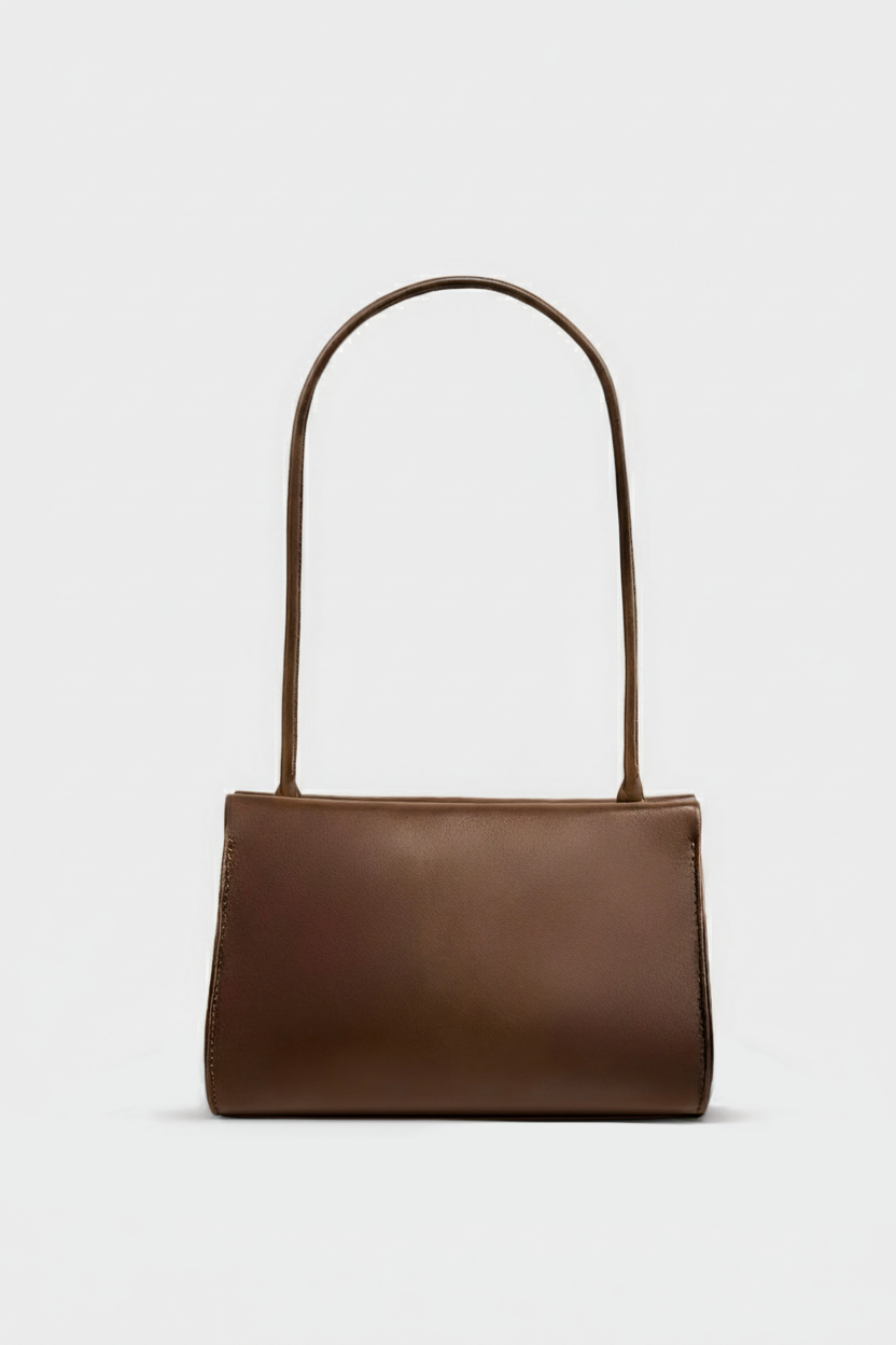 Mini Teardrop Clutch in Smooth Chestnut